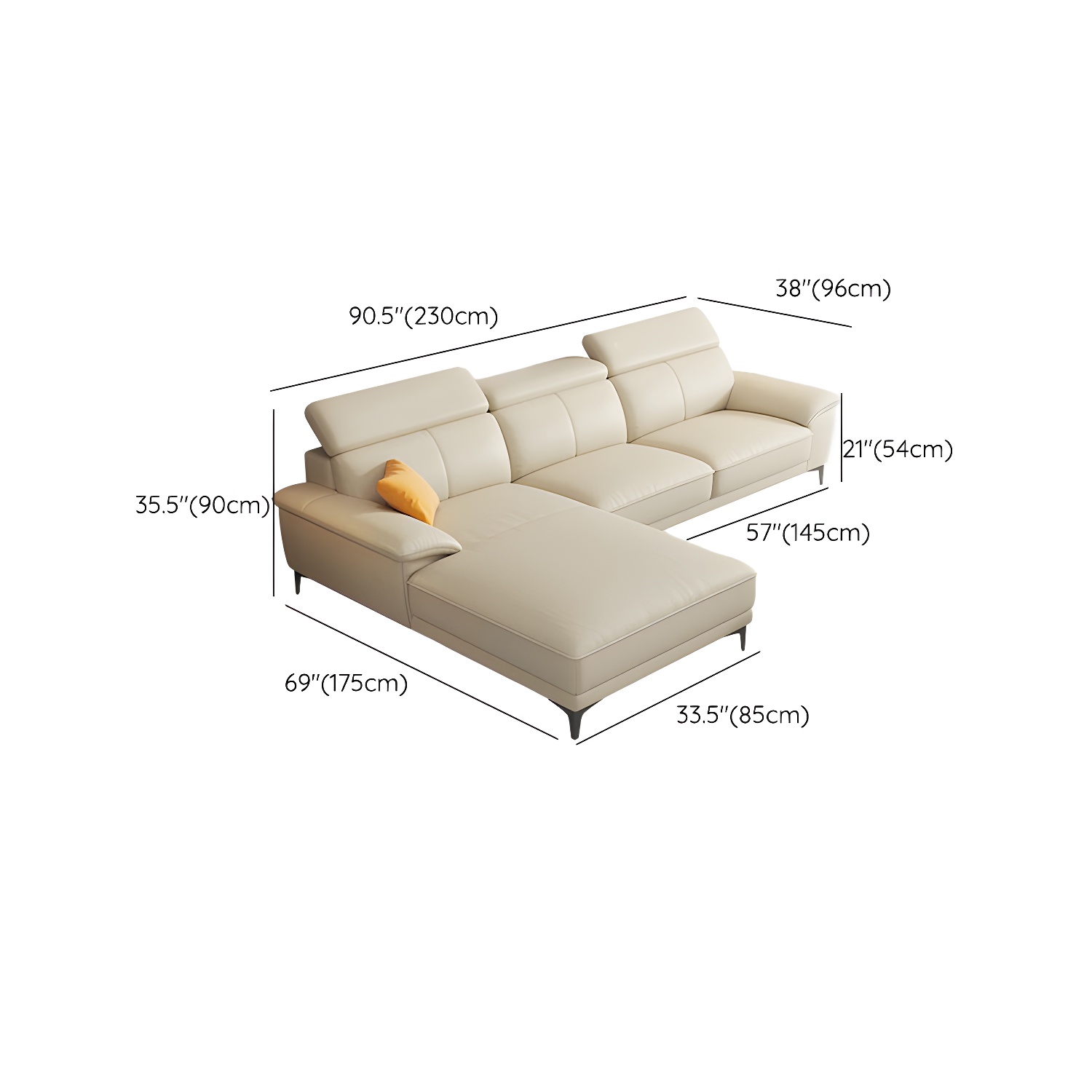 Leather Sectional Sofa | Ormau - image 9