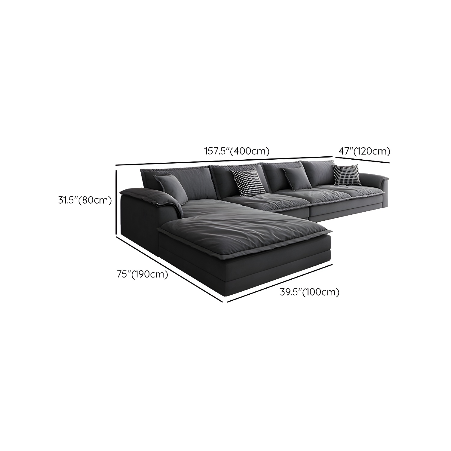 Modern Gray Sectional Sofa | Ormau - image 12