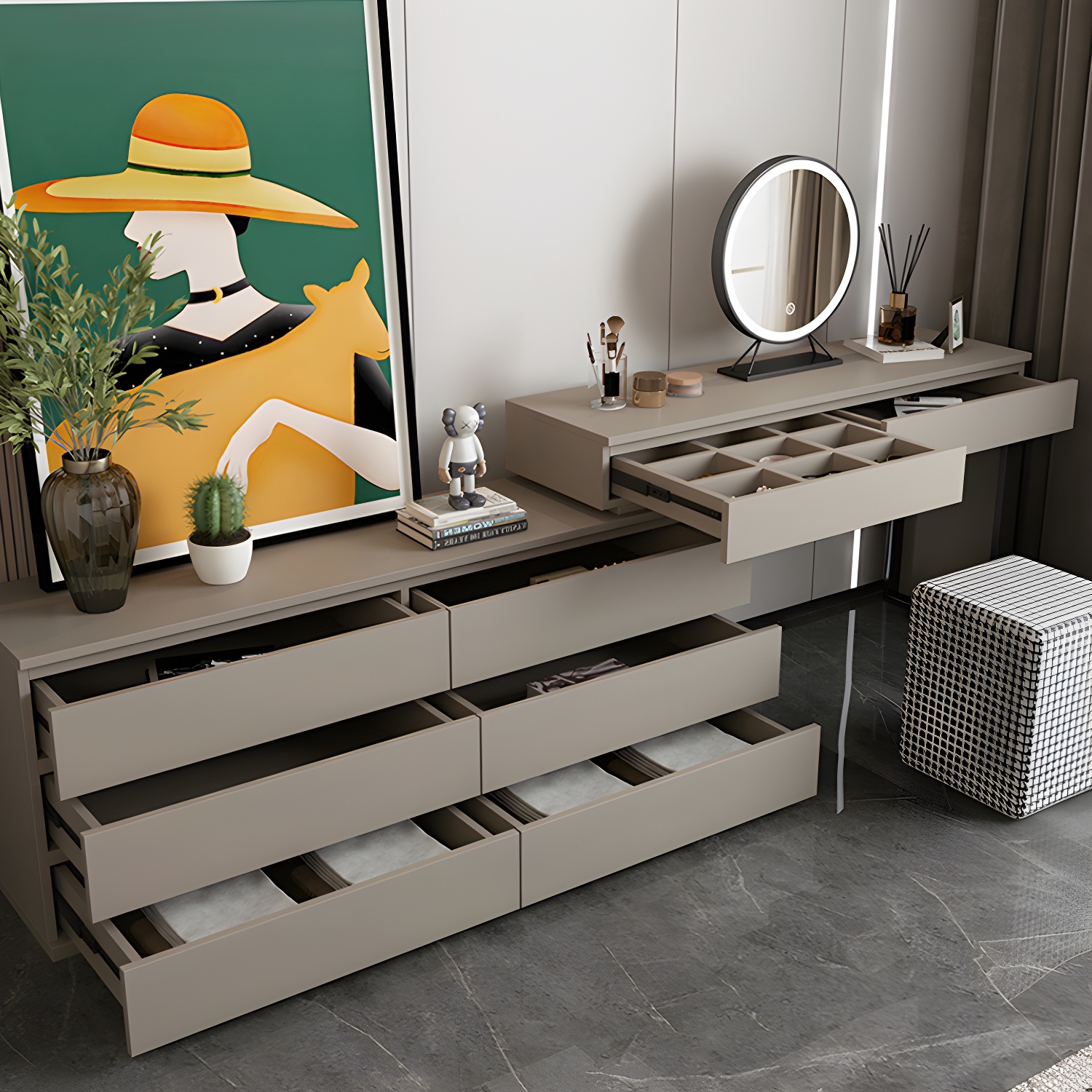Vanity Table Set with LED Mirror | Ormau - image 5