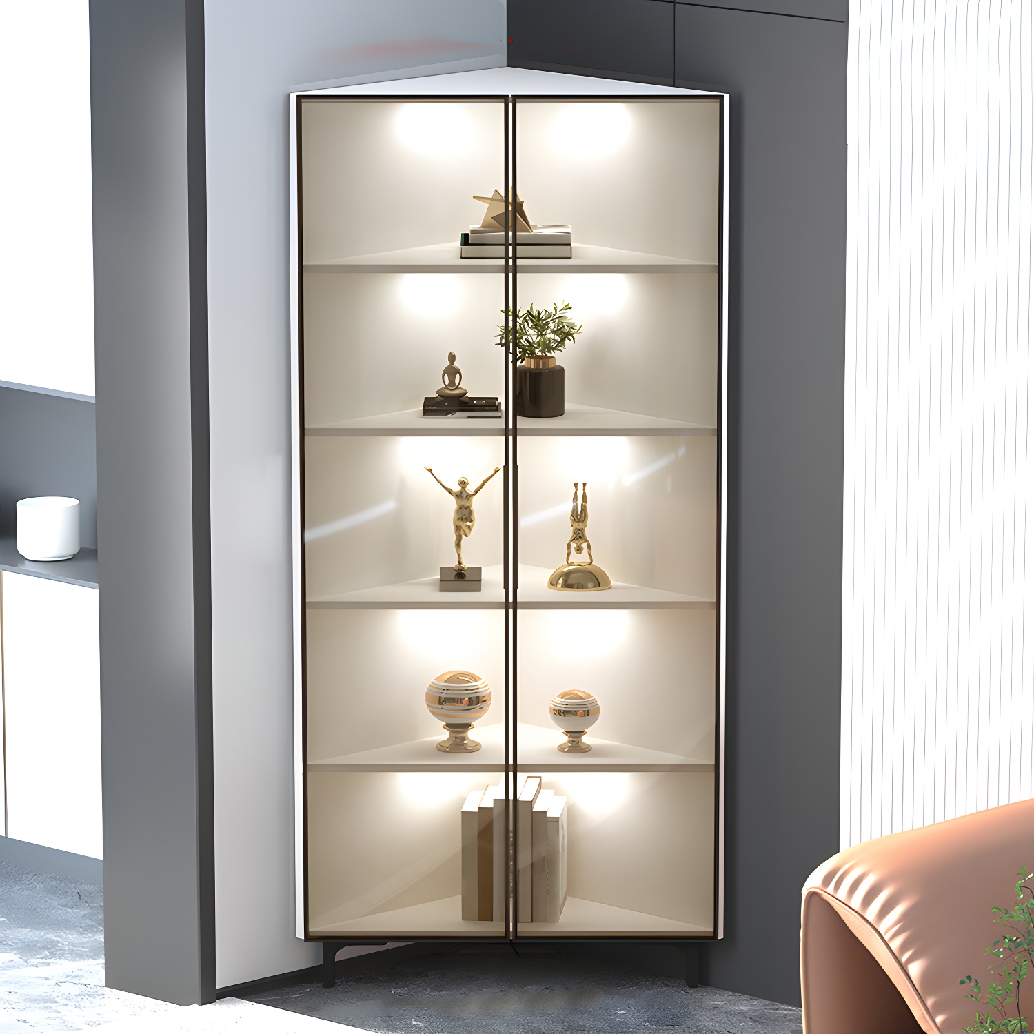 Scandinavian Corner Cabinet with Glass Doors | Ormau - image 30
