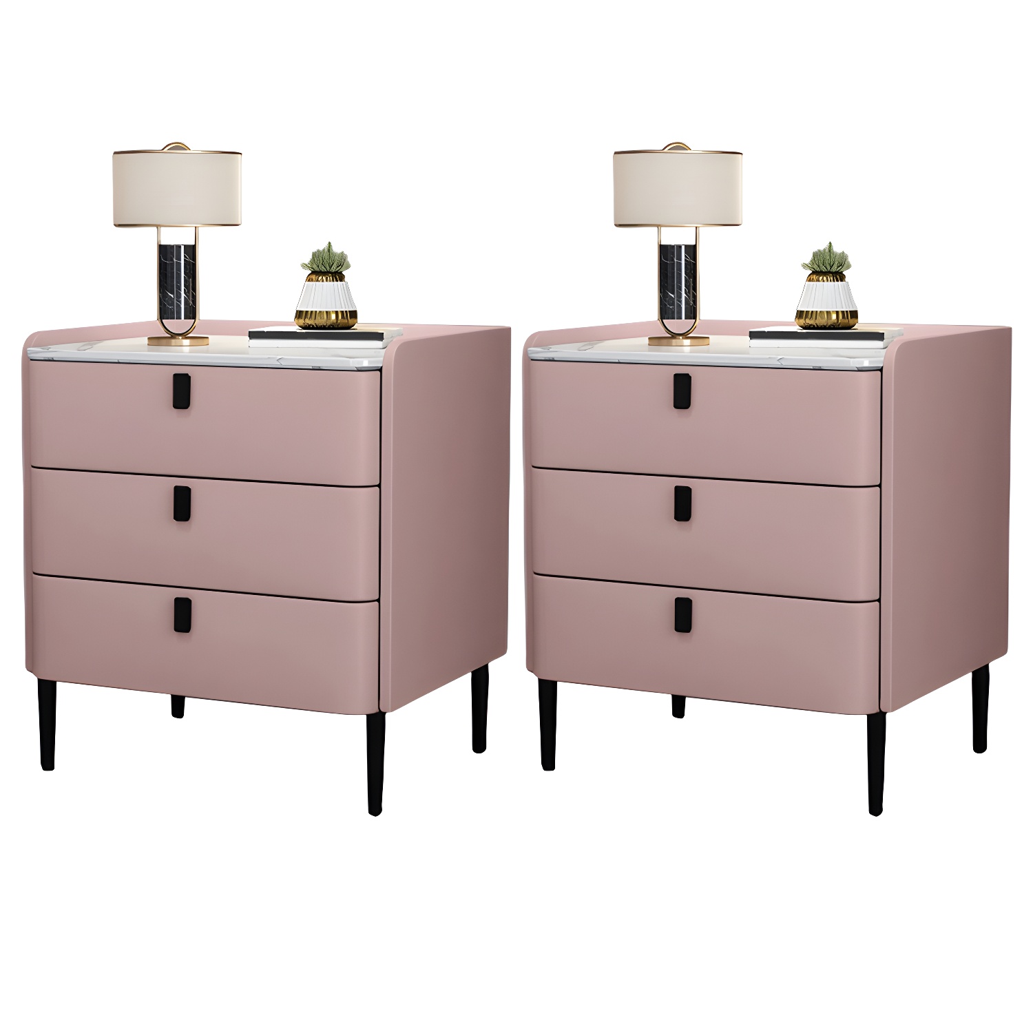 Glam Nightstand with Stone Top | Ormau - image 48