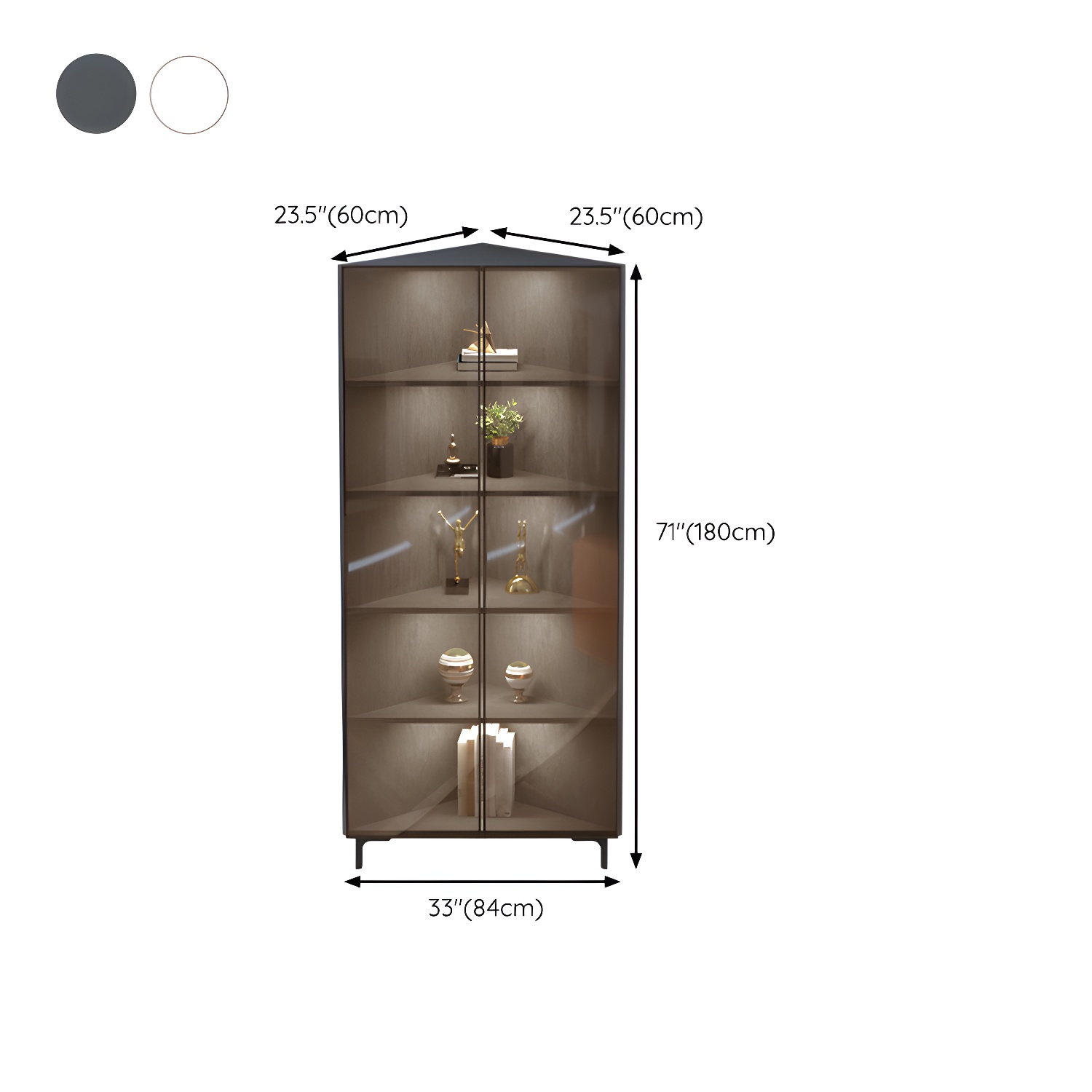 Scandinavian Corner Cabinet with Glass Doors | Ormau - image 18