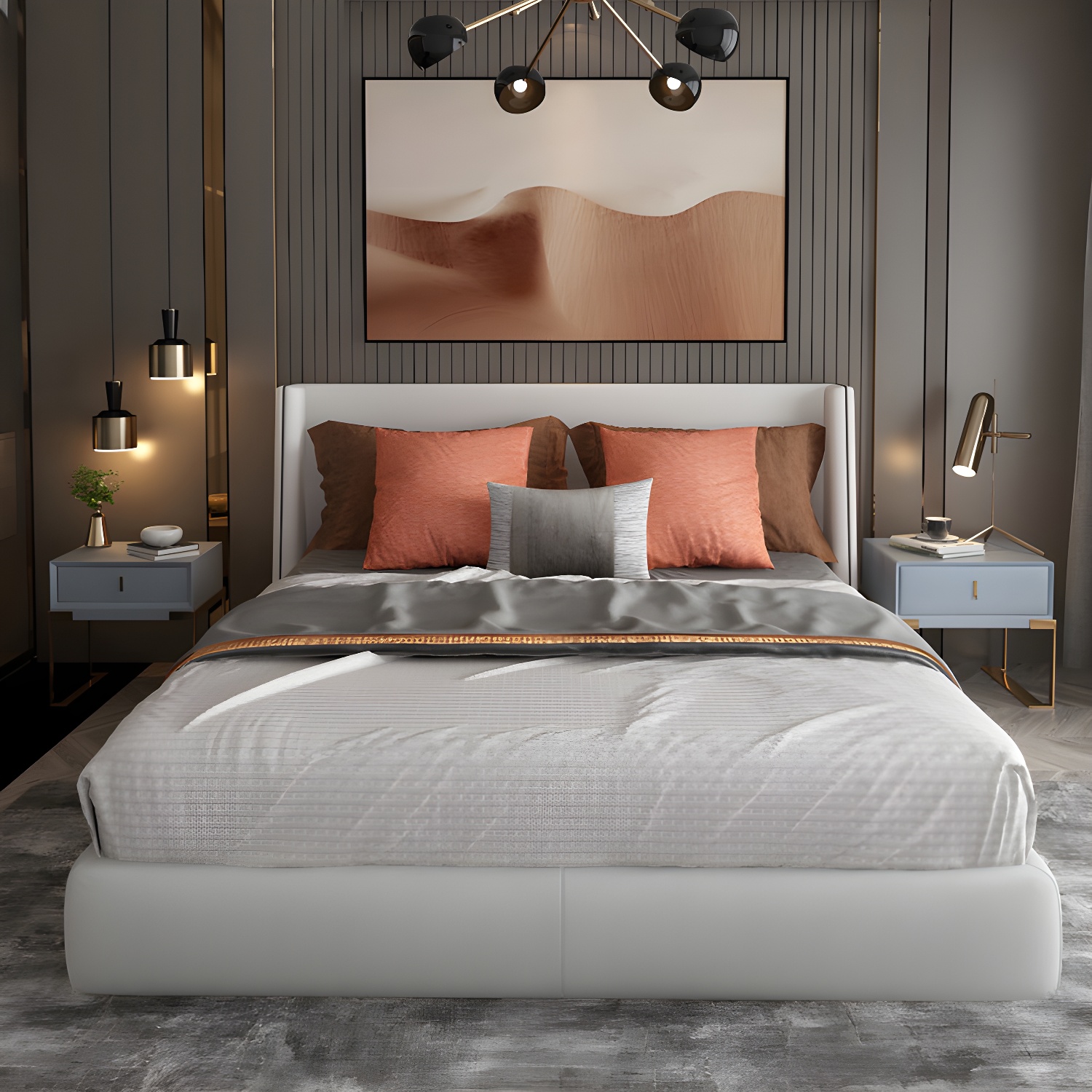 Faux Leather Nightstand | Ormau - image 32
