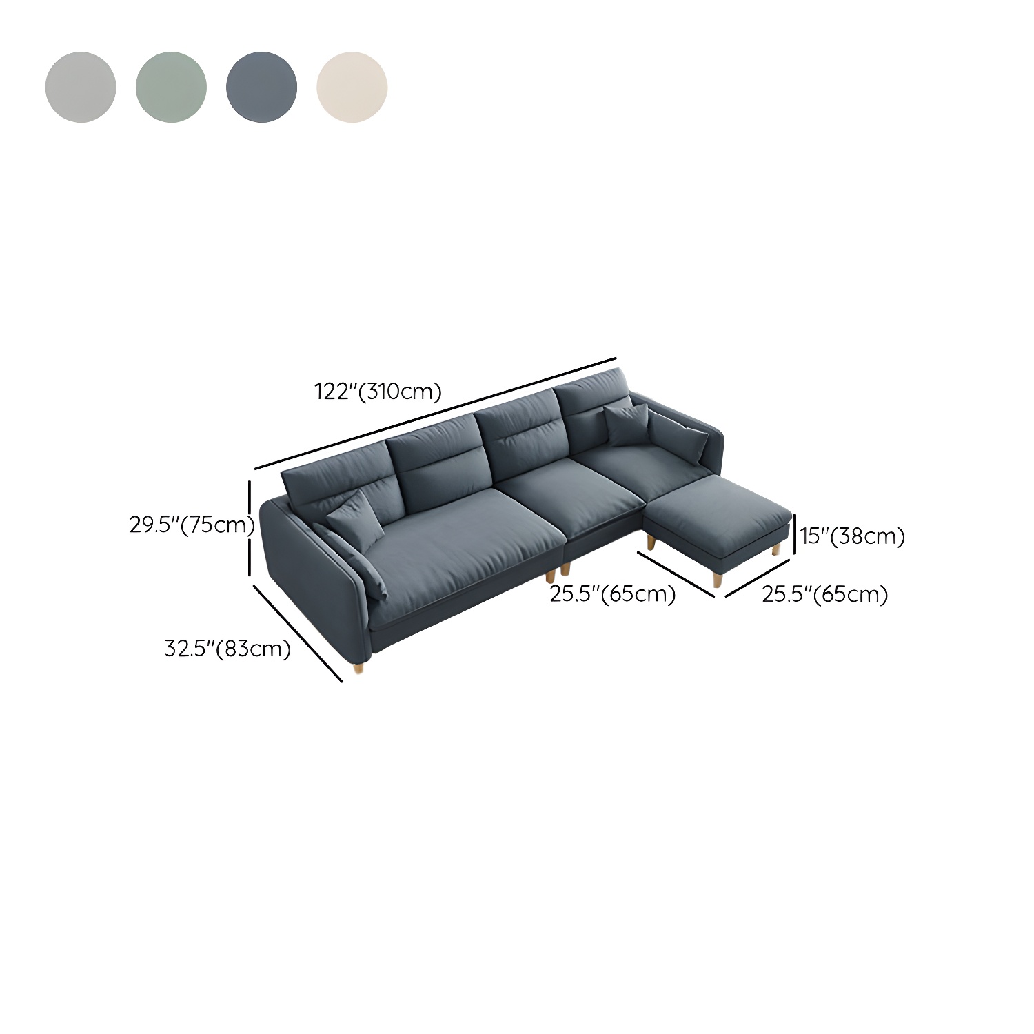 Modern Sectional Sofa Set with Ottoman | Ormau - image 24