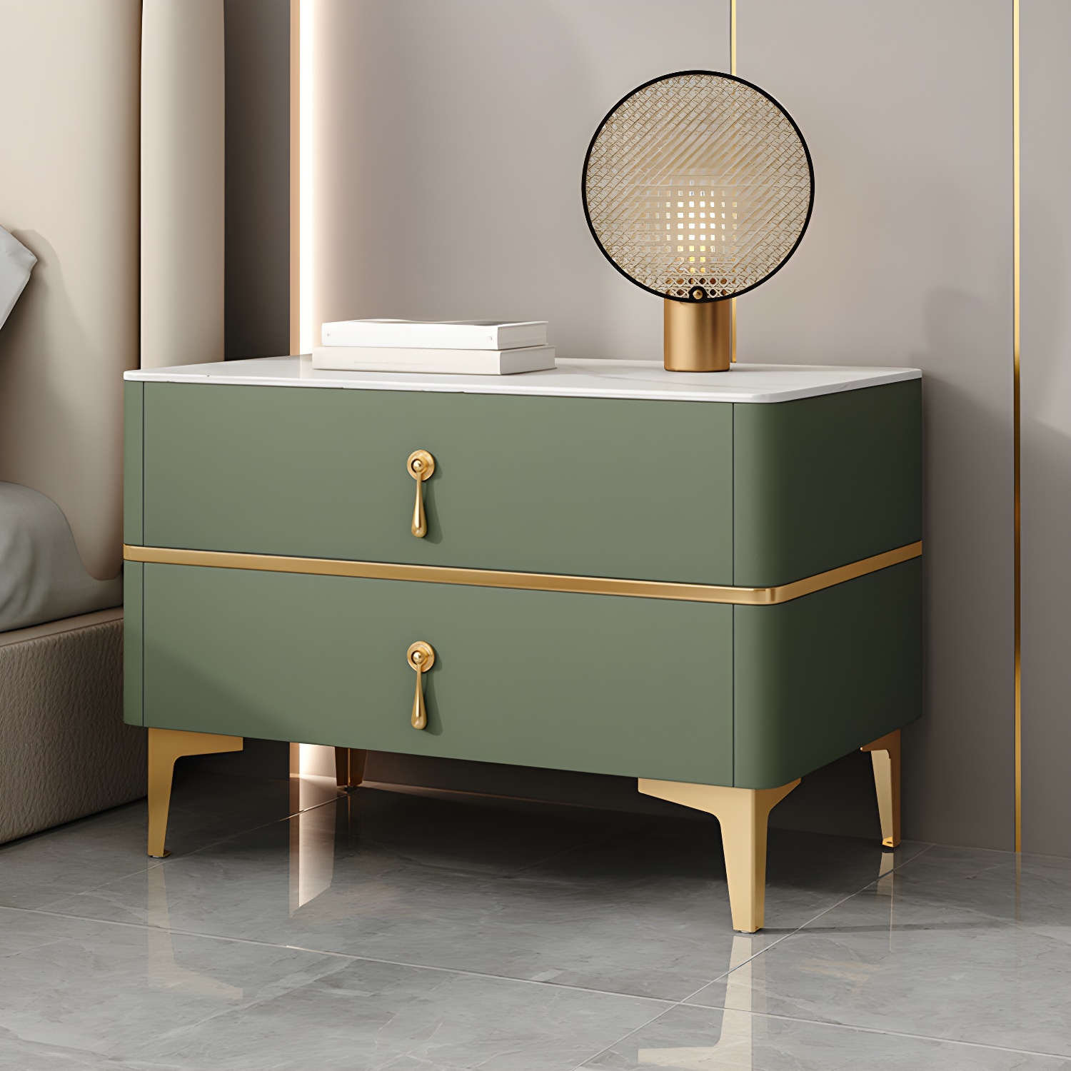 Glam Sintered Stone Nightstand | Ormau - image 3