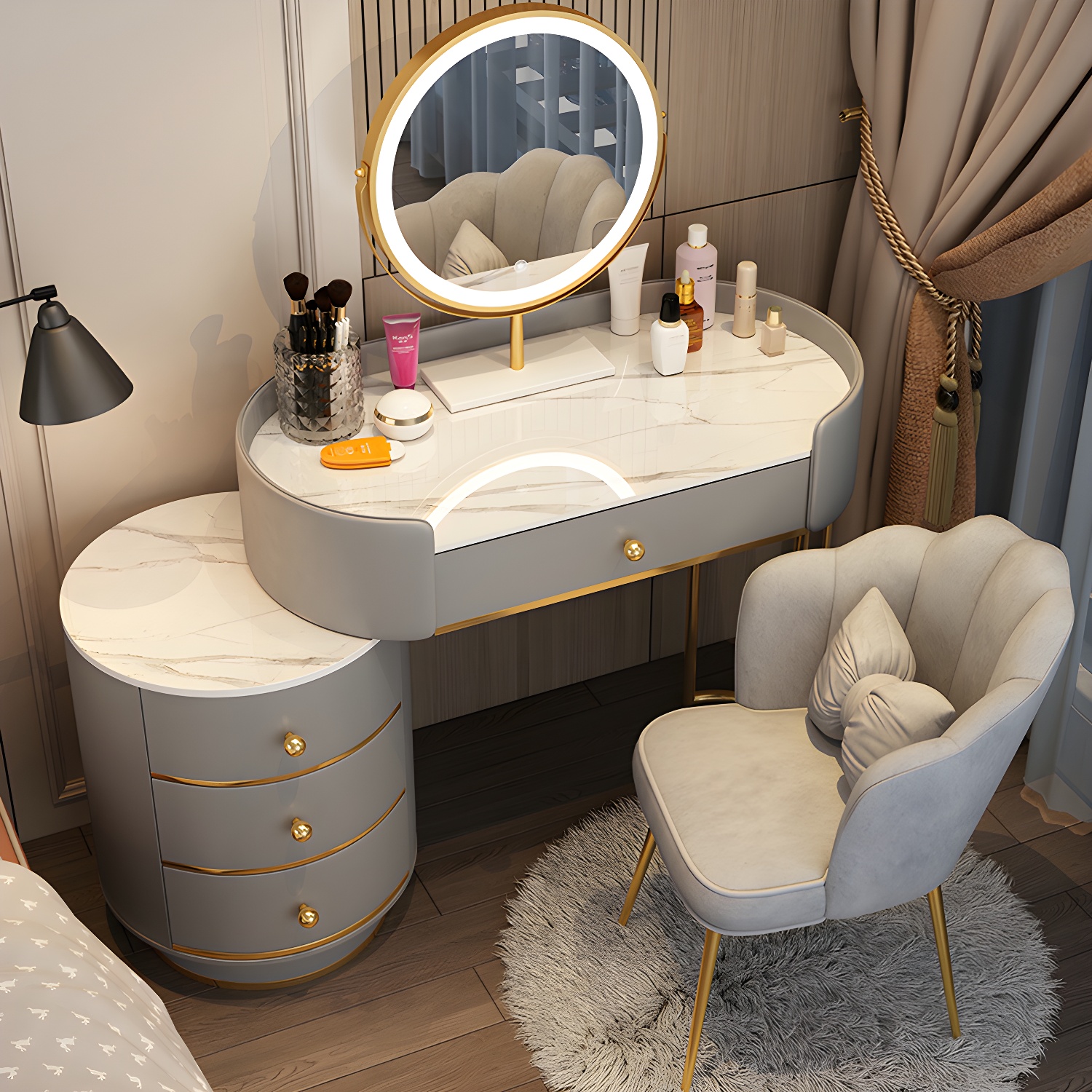 Metallic Lighted Vanity | Ormau - image 39