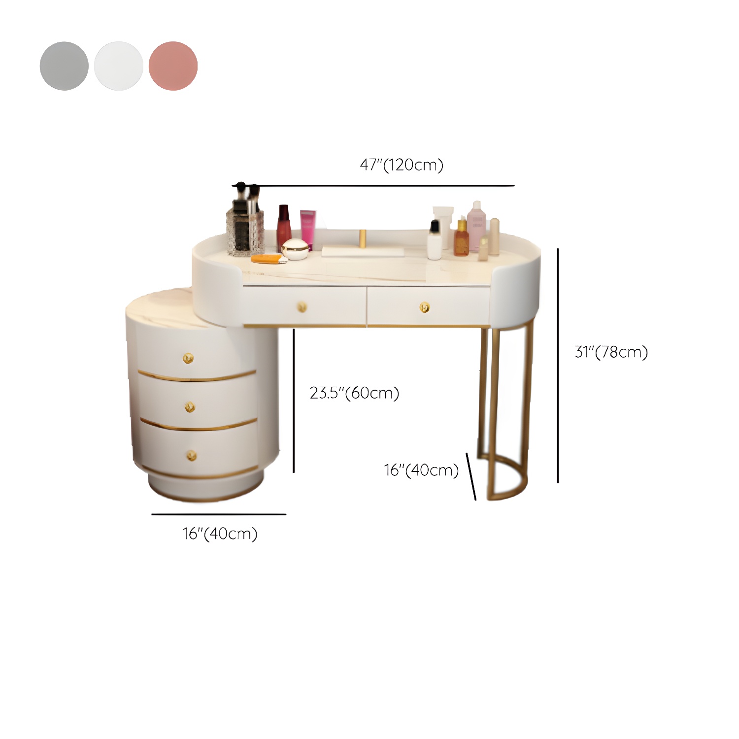 Metallic Lighted Vanity | Ormau - image 20