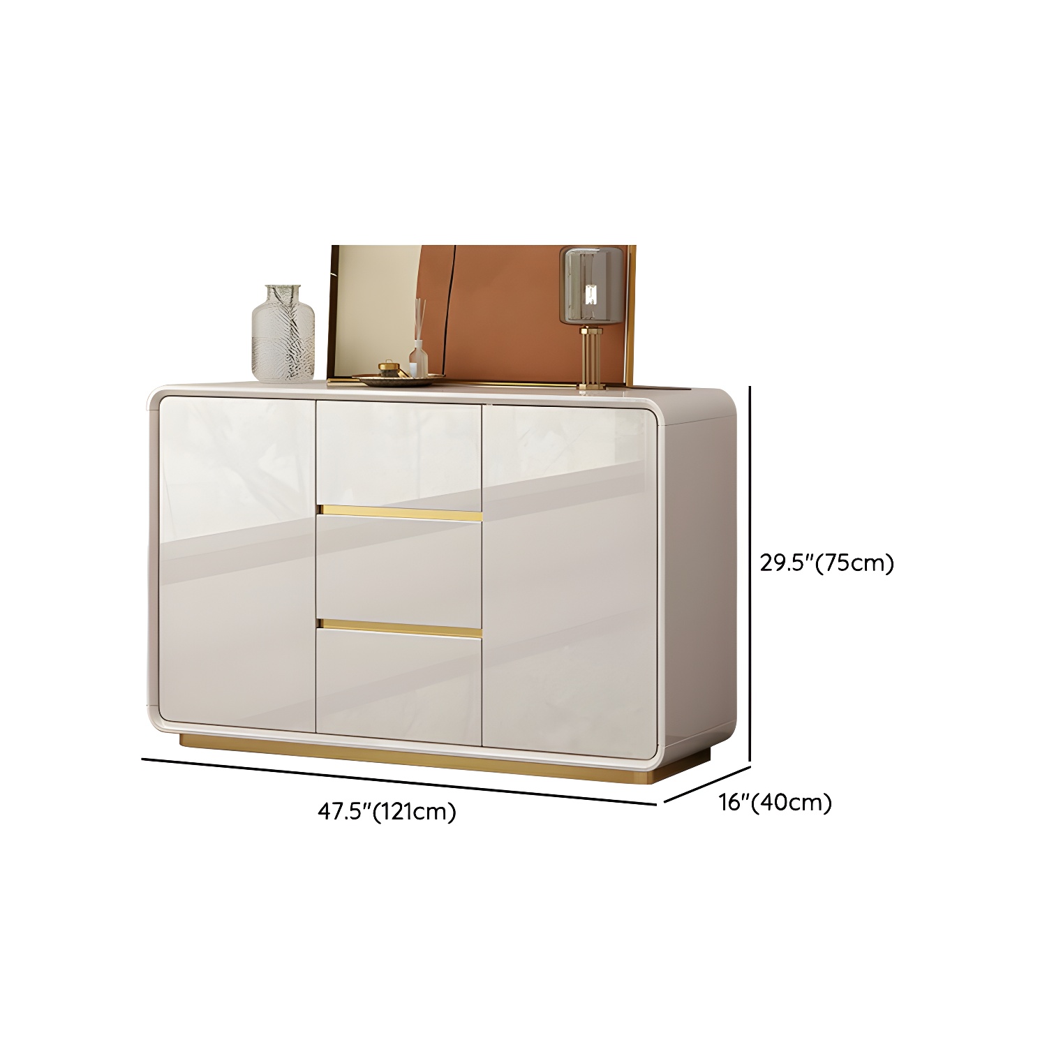 Glam White Sideboard Credenza | Ormau - image 14