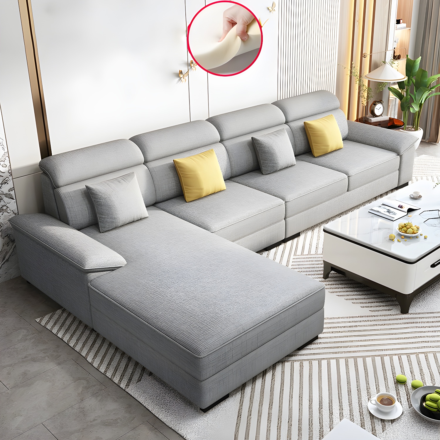 Modern L-Shape Sectional Sofa | Ormau - image 5