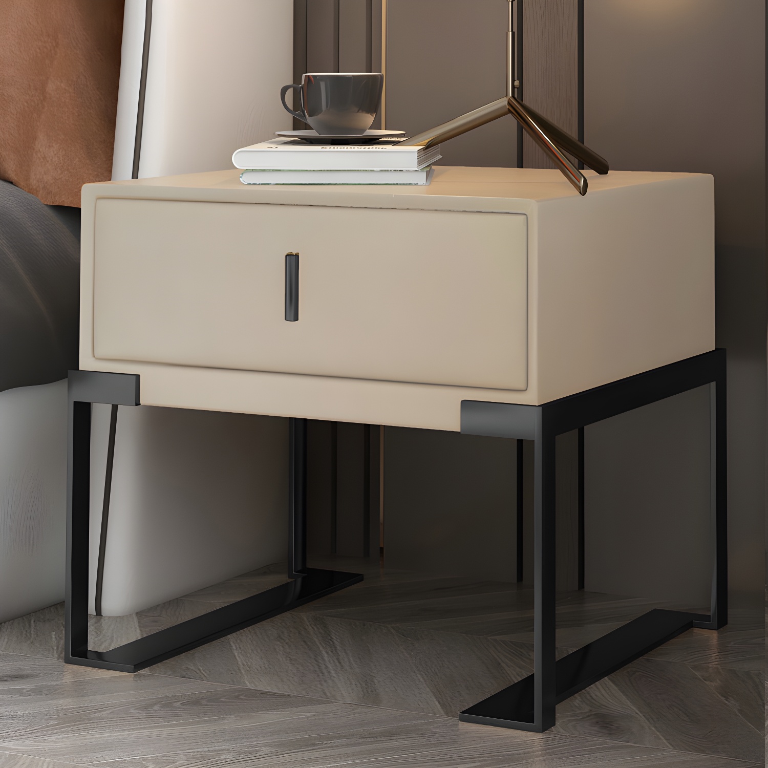 Faux Leather Nightstand | Ormau - image 12