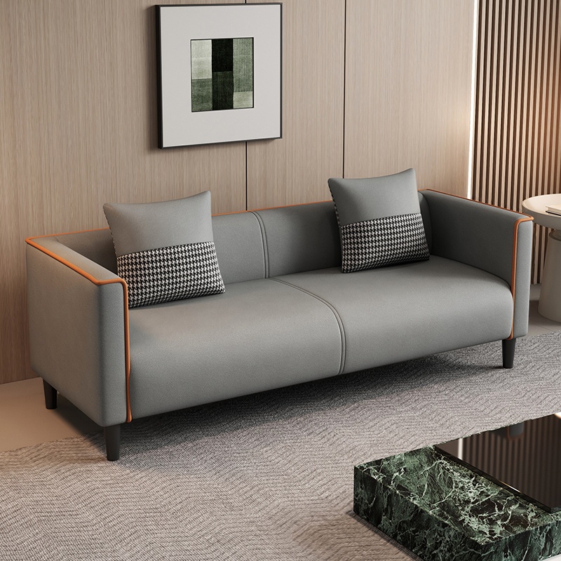 Trendy Solid Color Water Resistant Standard Sofa/Loveseat in Grey/Beige/Amber with Arm, Seats 3/2 People, and 2 Pillows - image 33