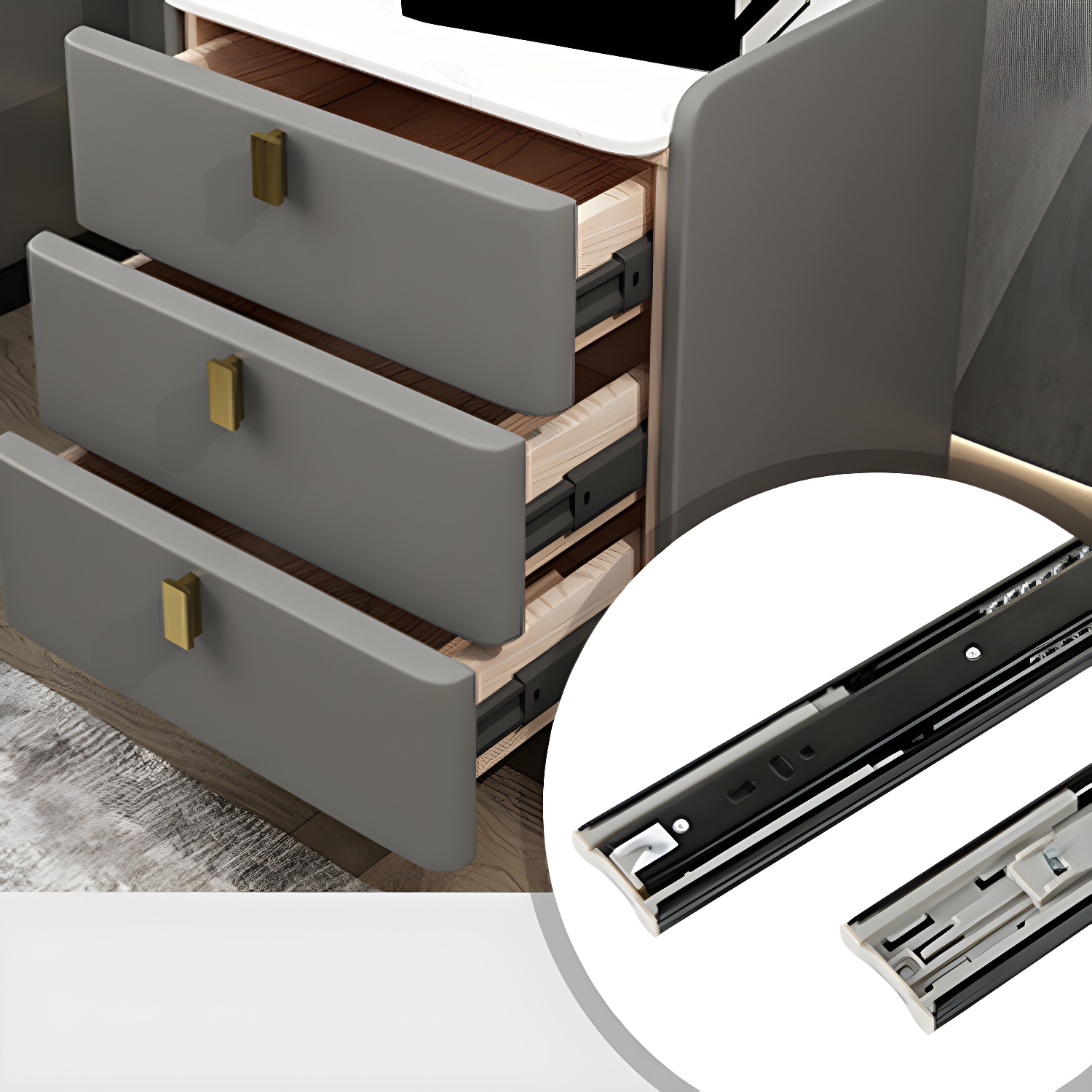 Glam Accent Table Nightstand | Ormau - image 15