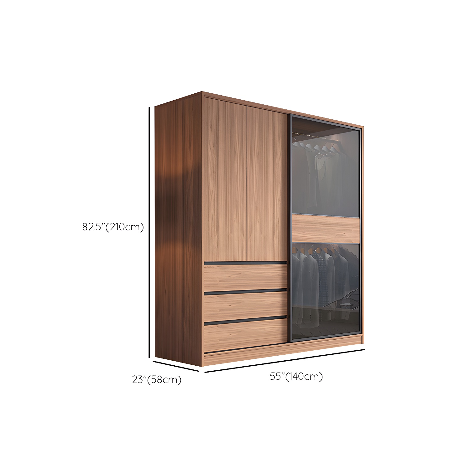 Glass & Wood Wardrobe Cabinet | Ormau - image 12