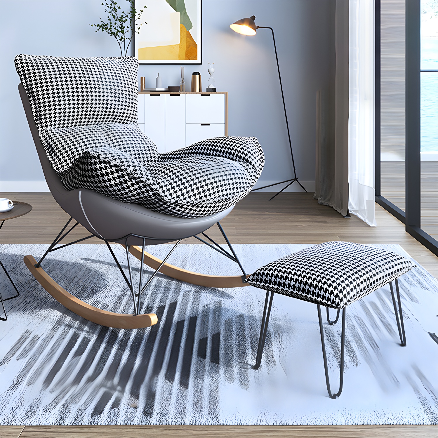 Contemporary Rocker & Ottoman | Ormau - image 8