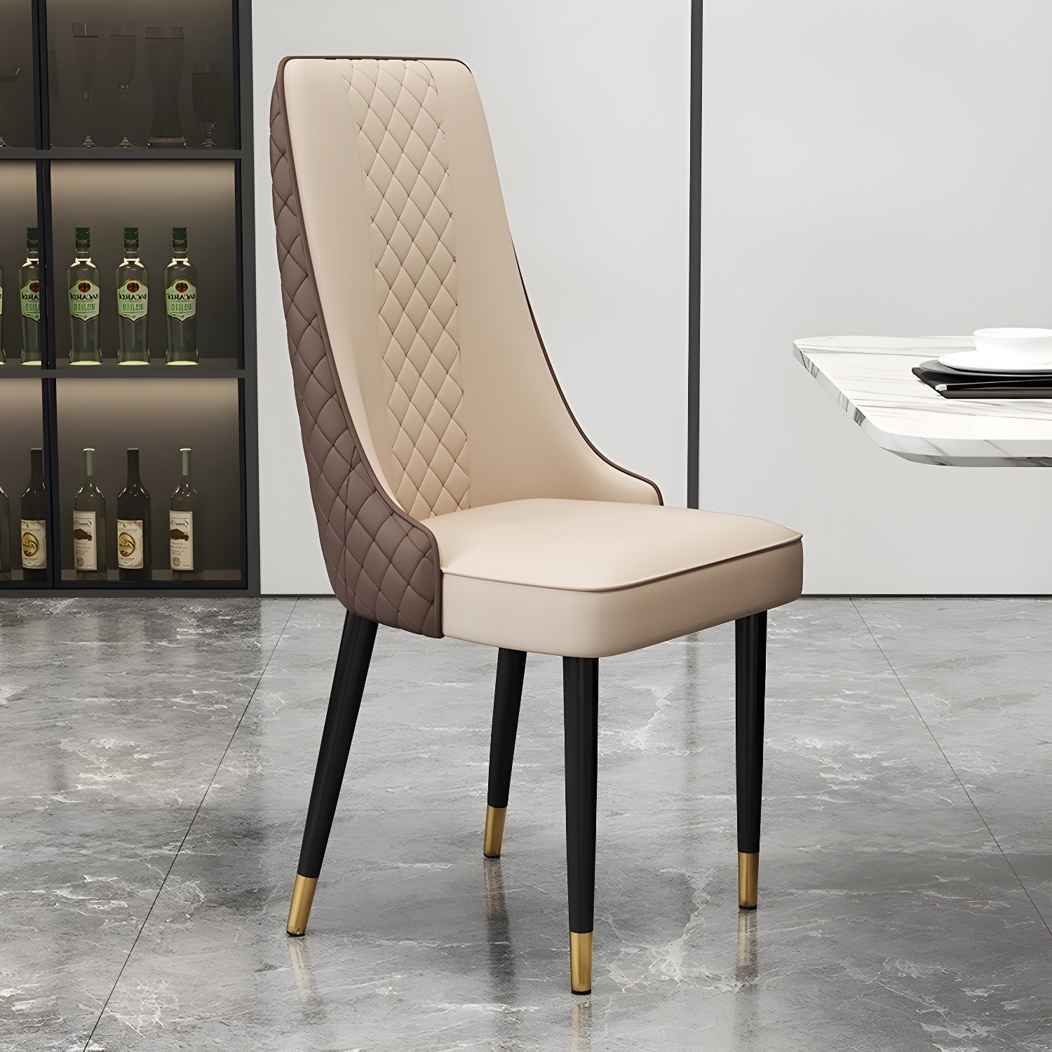 Upholstered High-Back Dining Chair | Ormau - image 19