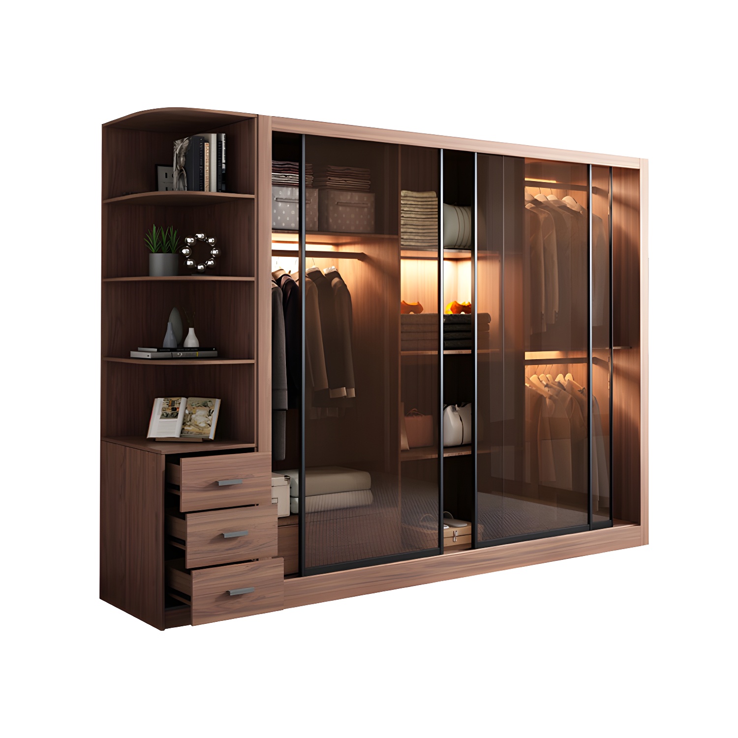 Modern Brown Wardrobe Armoire | Ormau - image 39