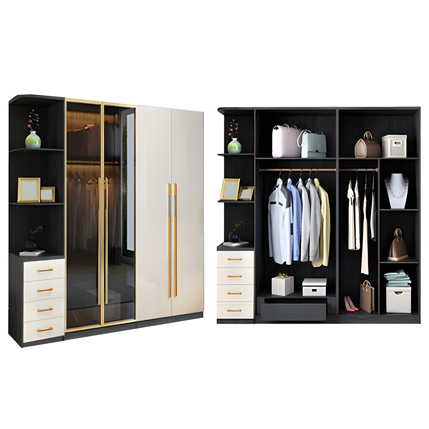Modern Glass Door Wardrobe | Ormau - image 40