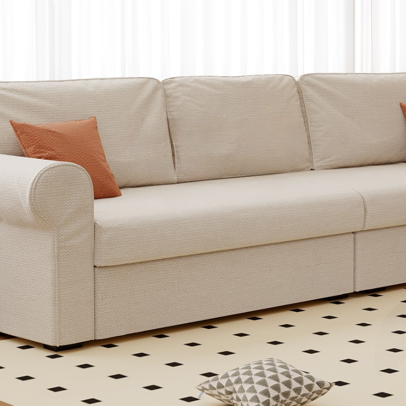 Modish Solid Color Stain Resistant Standard Sofa in Black/Jade Green/Taupe for 4-seater/5 Person with 2 Pillows - image 13