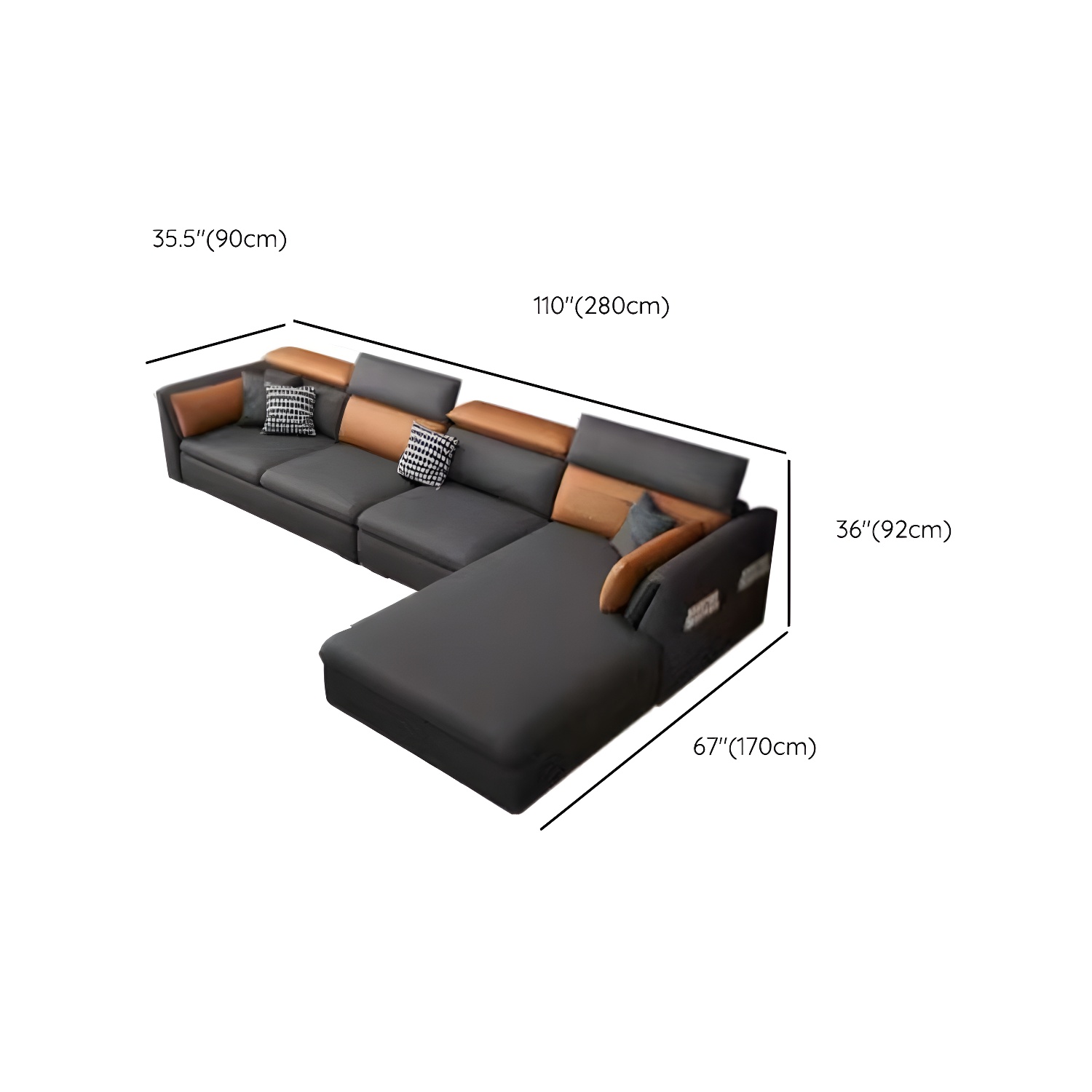 Gray Tech Cloth Sectional | Ormau - image 19