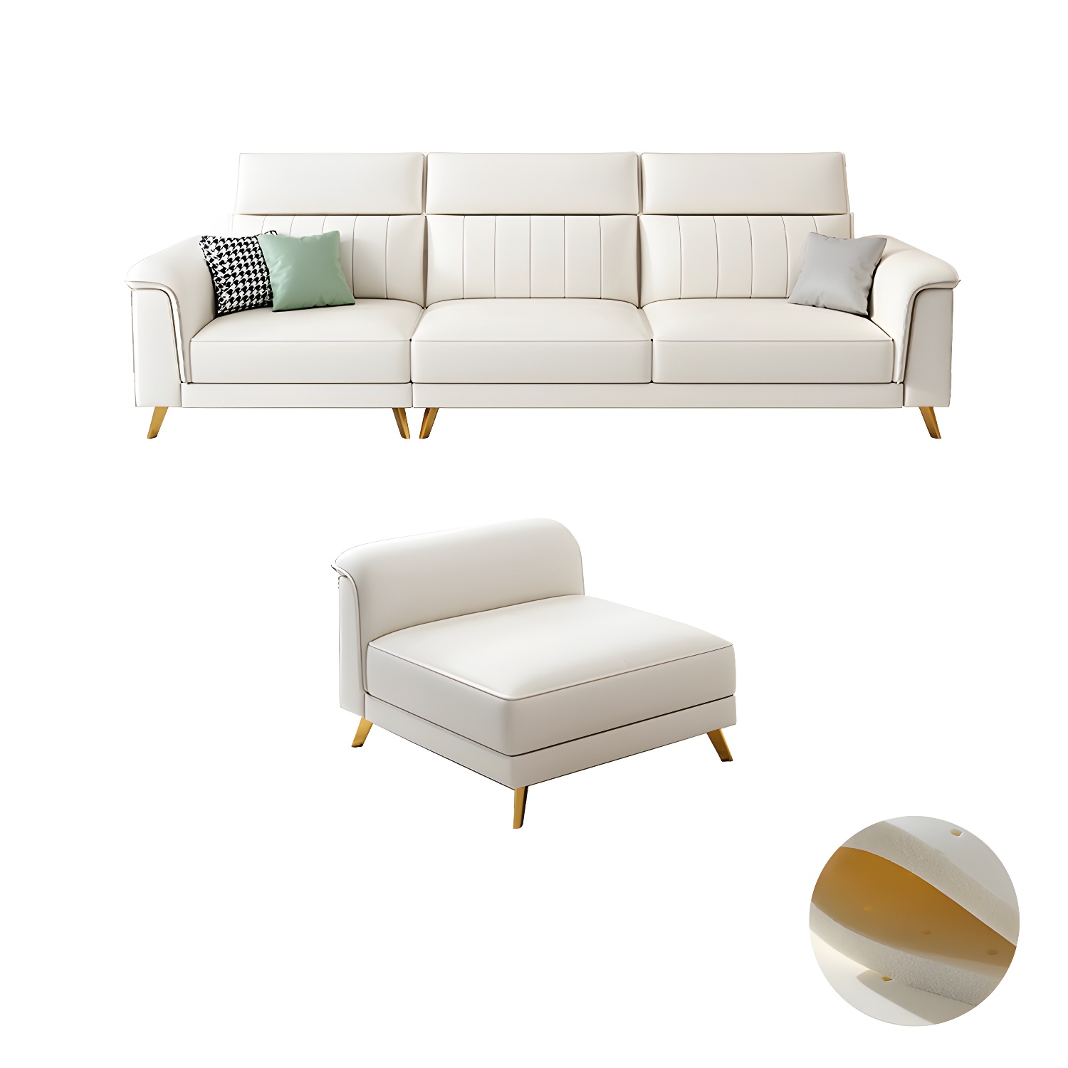 Modern Flared-Arm Sectional | Ormau - image 43