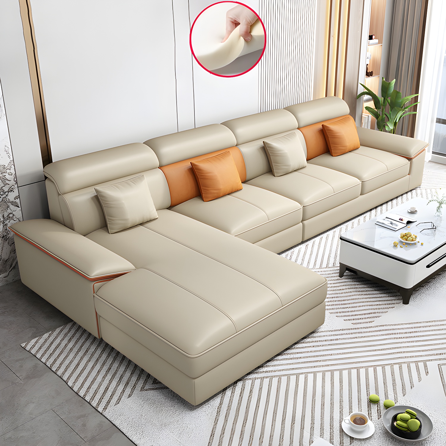 Modern L-Shape Sectional Sofa | Ormau - image 6