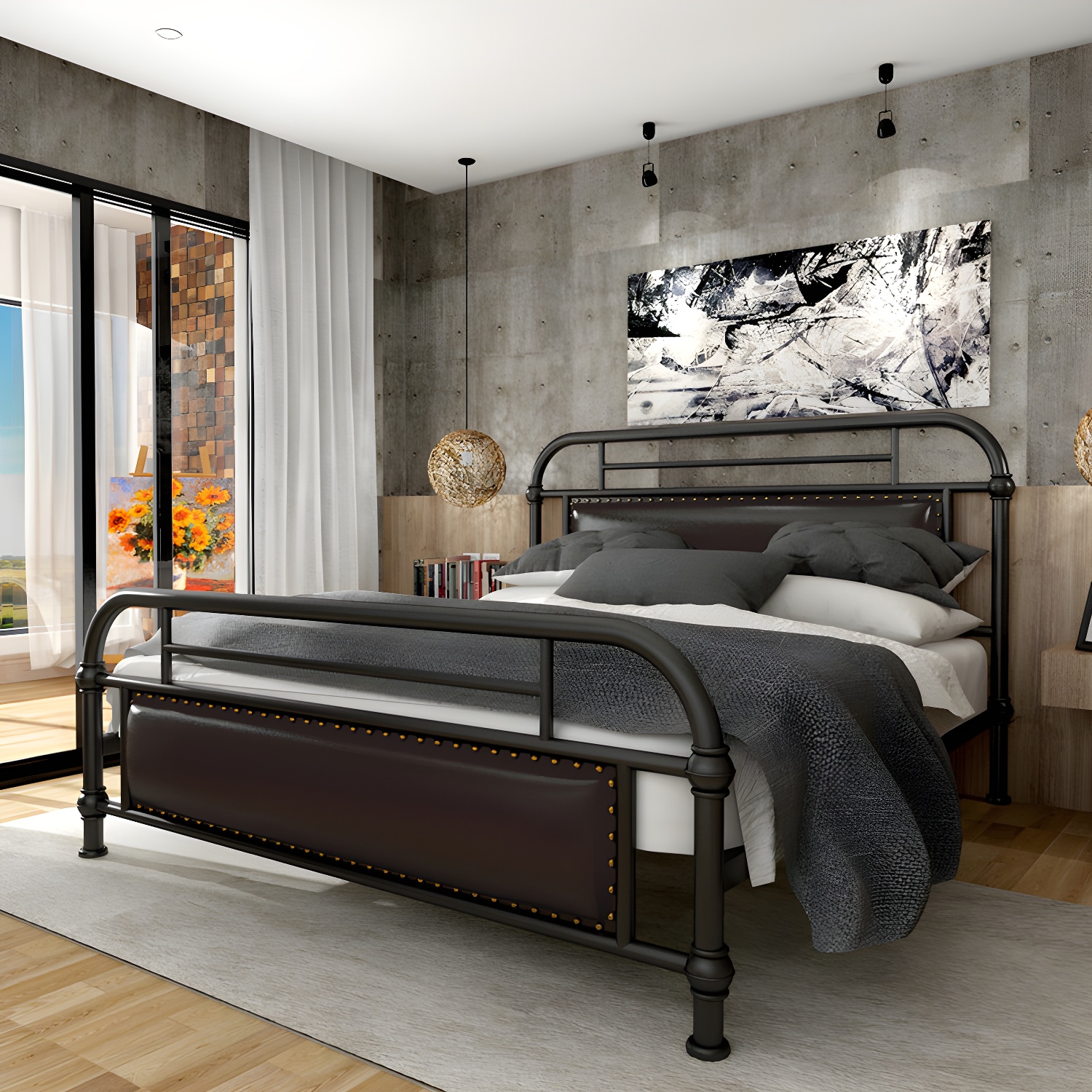 Nailhead Upholstered Bed | Ormau - image 5