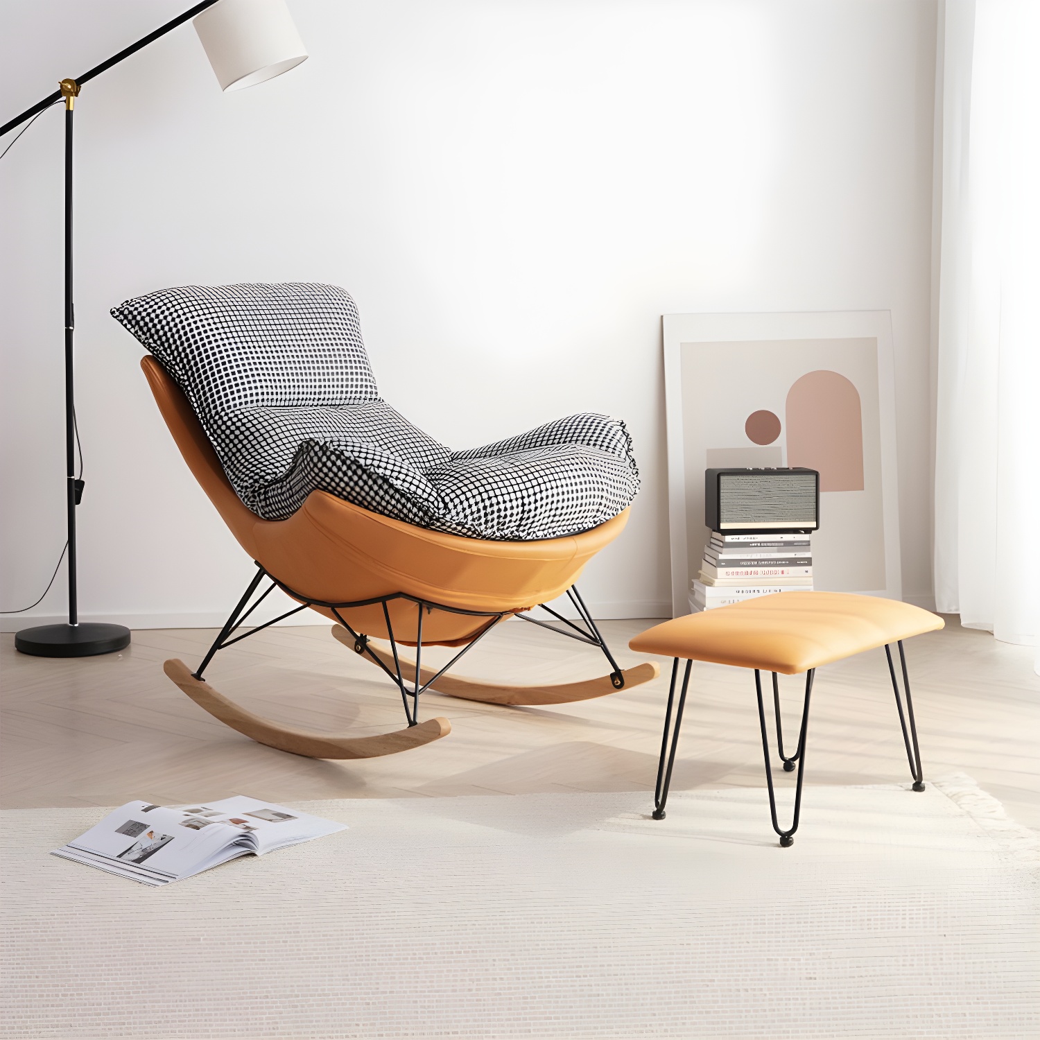 Modern Rocking Chair & Ottoman Set | Ormau - image 6