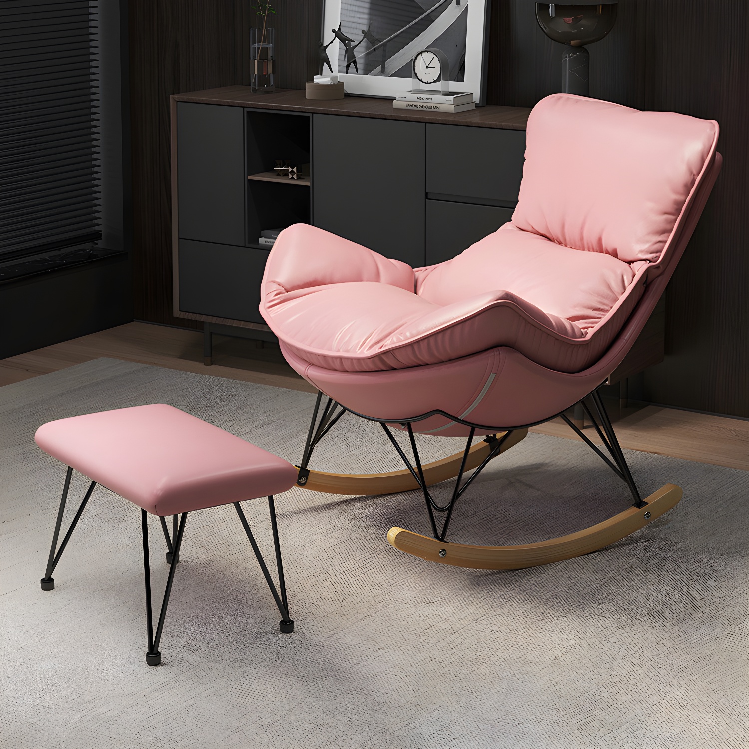 Wingback Rocker & Ottoman Set | Ormau - image 6