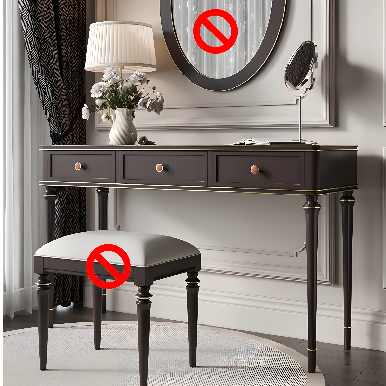Mirror & 3-Drawer Vanity | Ormau - image 16