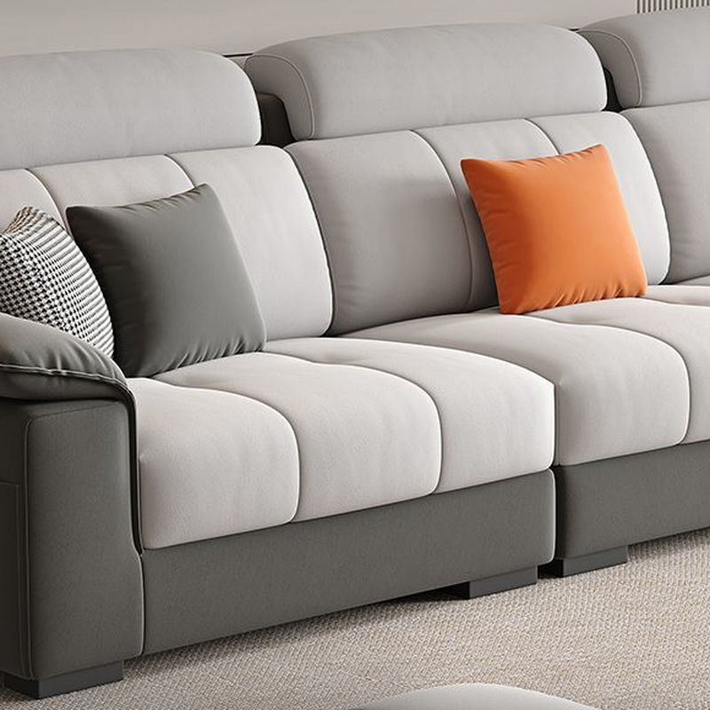 Flared Arm Sectional Sofa with Ottoman | Ormau - image 5