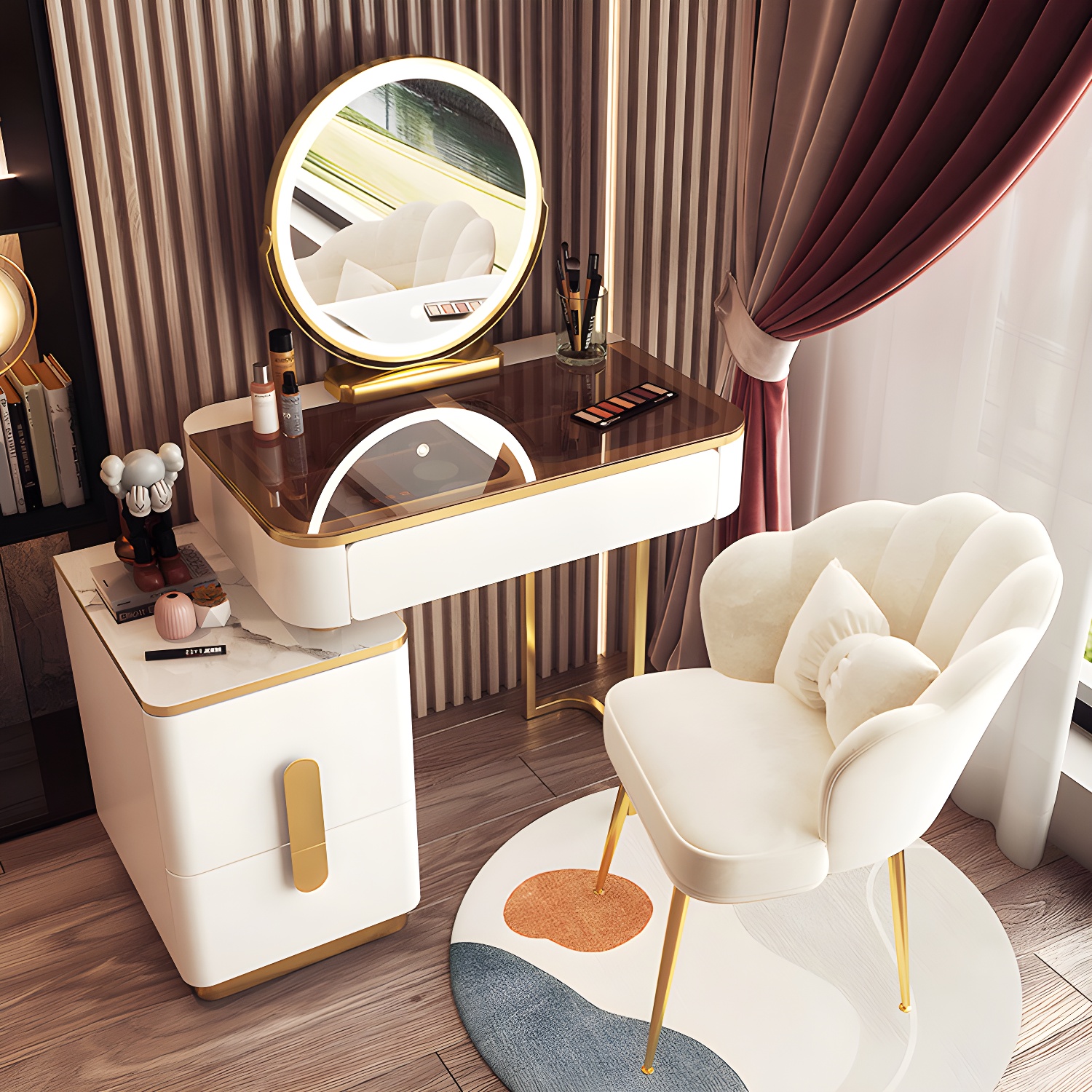 Glam Glass-Top Vanity | Ormau - image 2