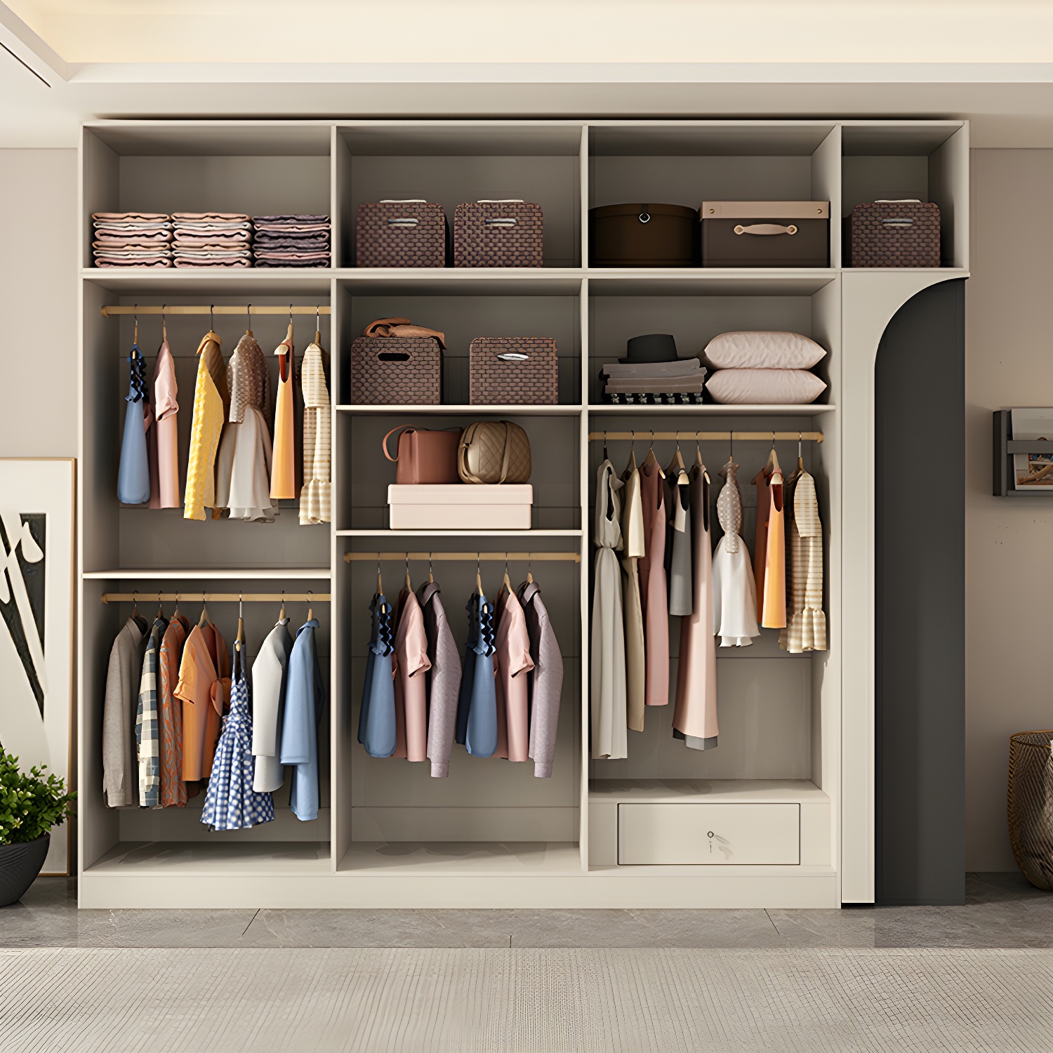 Modern Grey Wood Armoire | Ormau - image 2