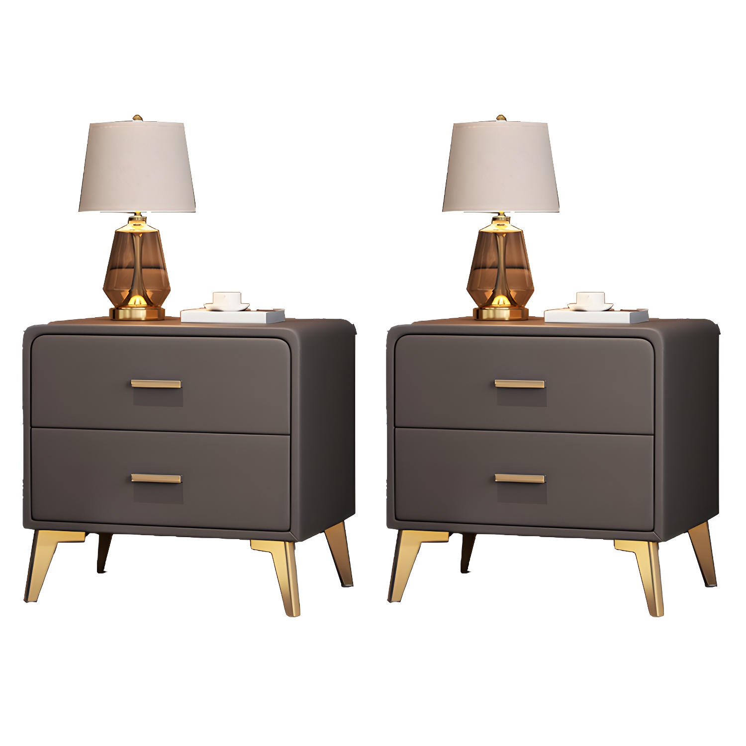 Modern Faux Leather Nightstand | Ormau - image 28