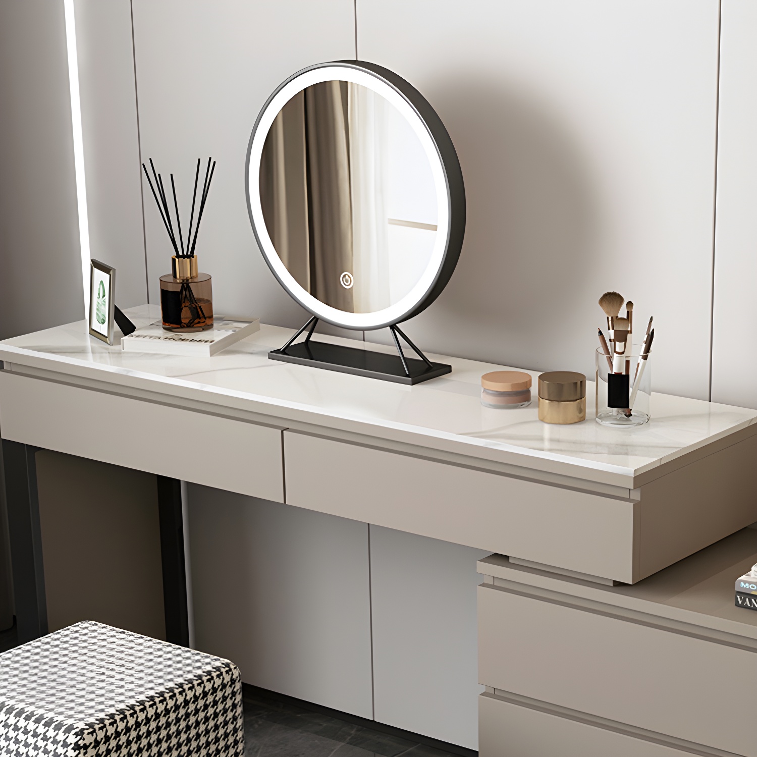 Vanity Table Set with LED Mirror | Ormau - image 10