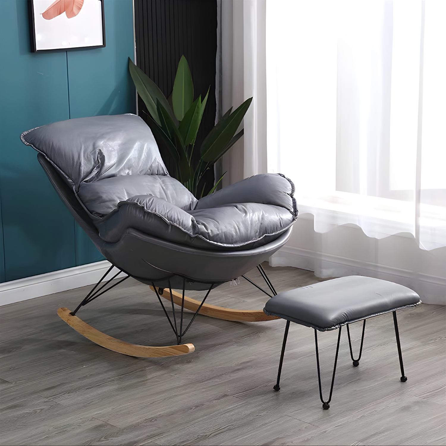 Modern Rocker & Ottoman Set | Ormau - image 2