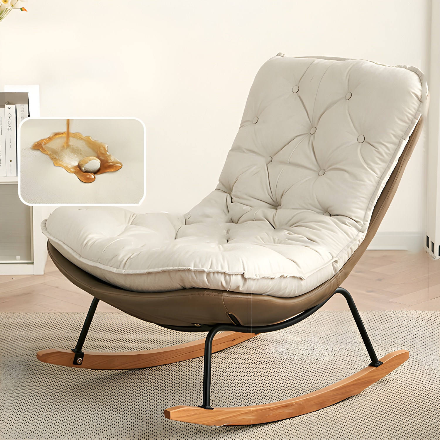 Button-Tufted Rocking Chair | Ormau - image 3
