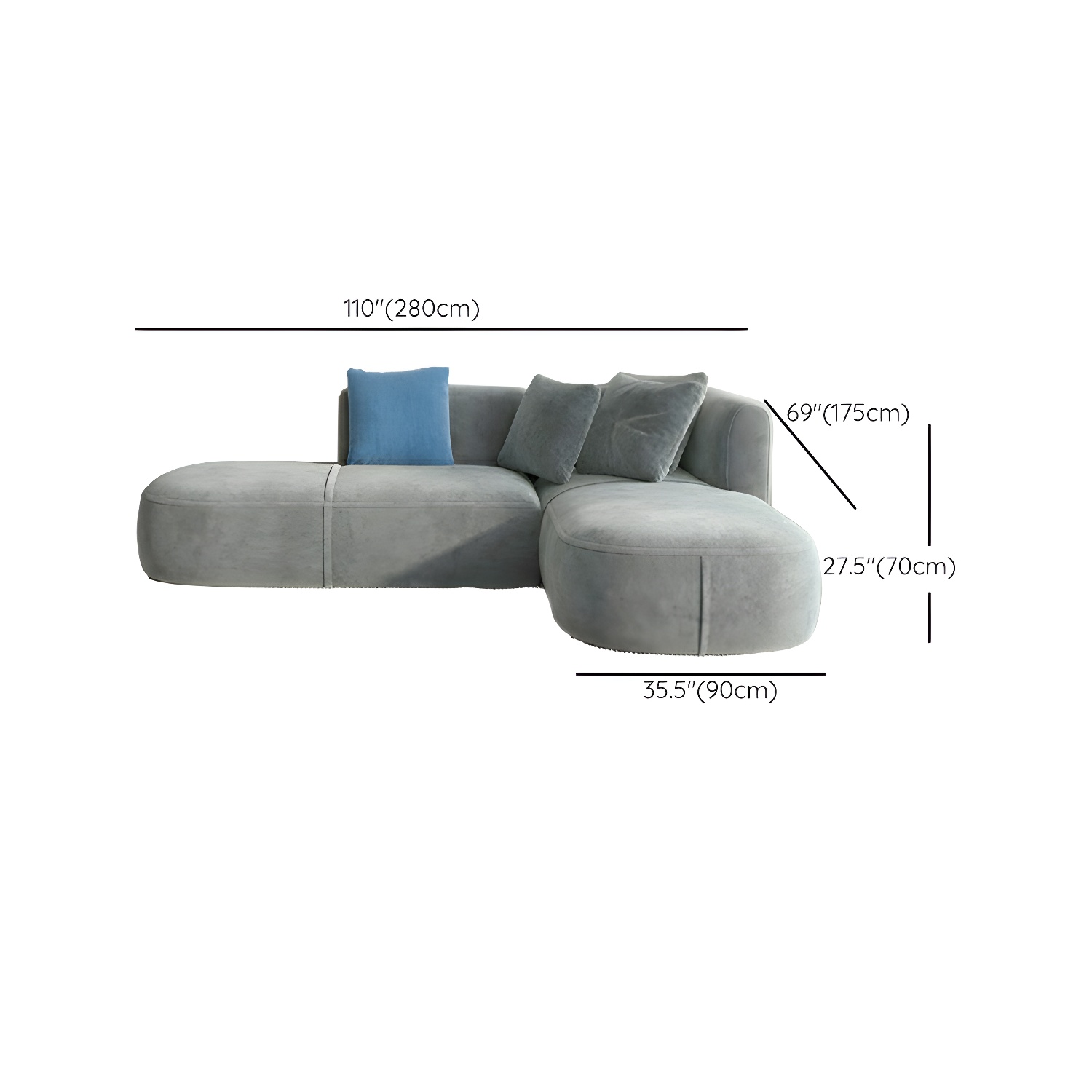 Flannel Sectional Sofa | Ormau - image 26