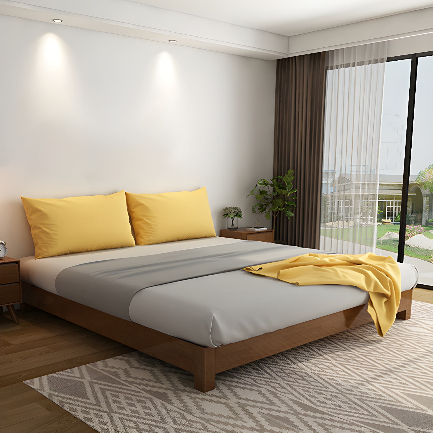 Solid Wood Platform Bed | Ormau - image 2