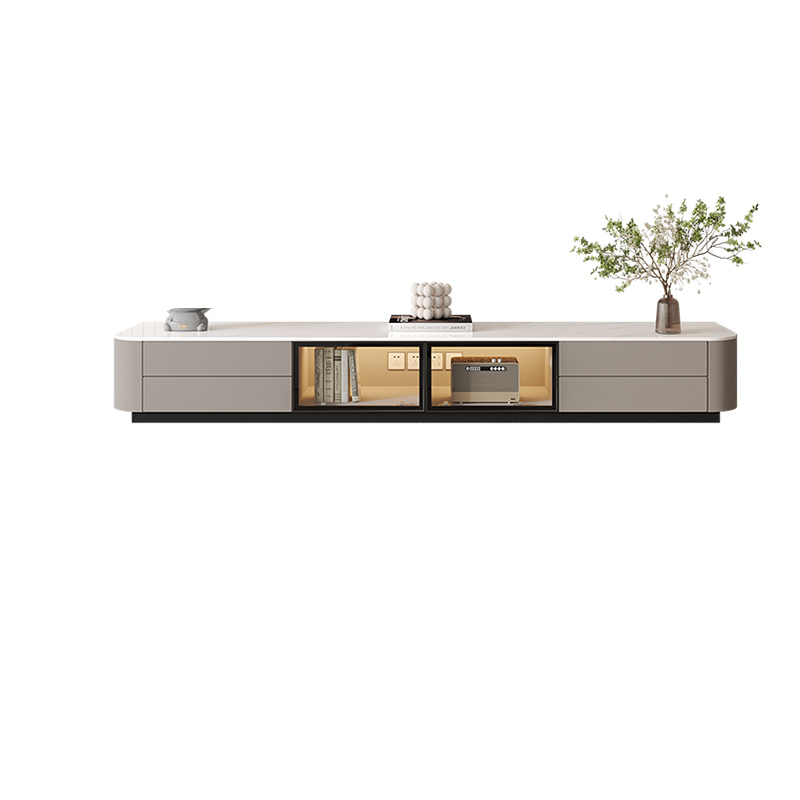 Rectangle TV Stand with Light and Gate Door | Ormau - image 20