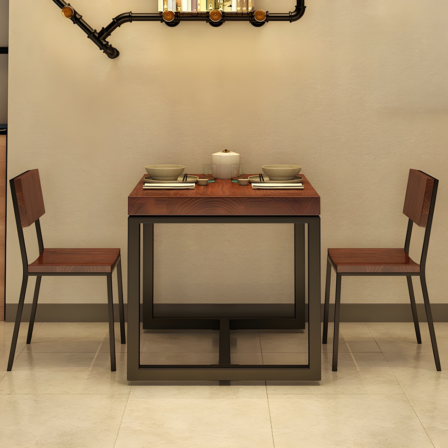 Industrial Square Dining Table | Ormau - image 4