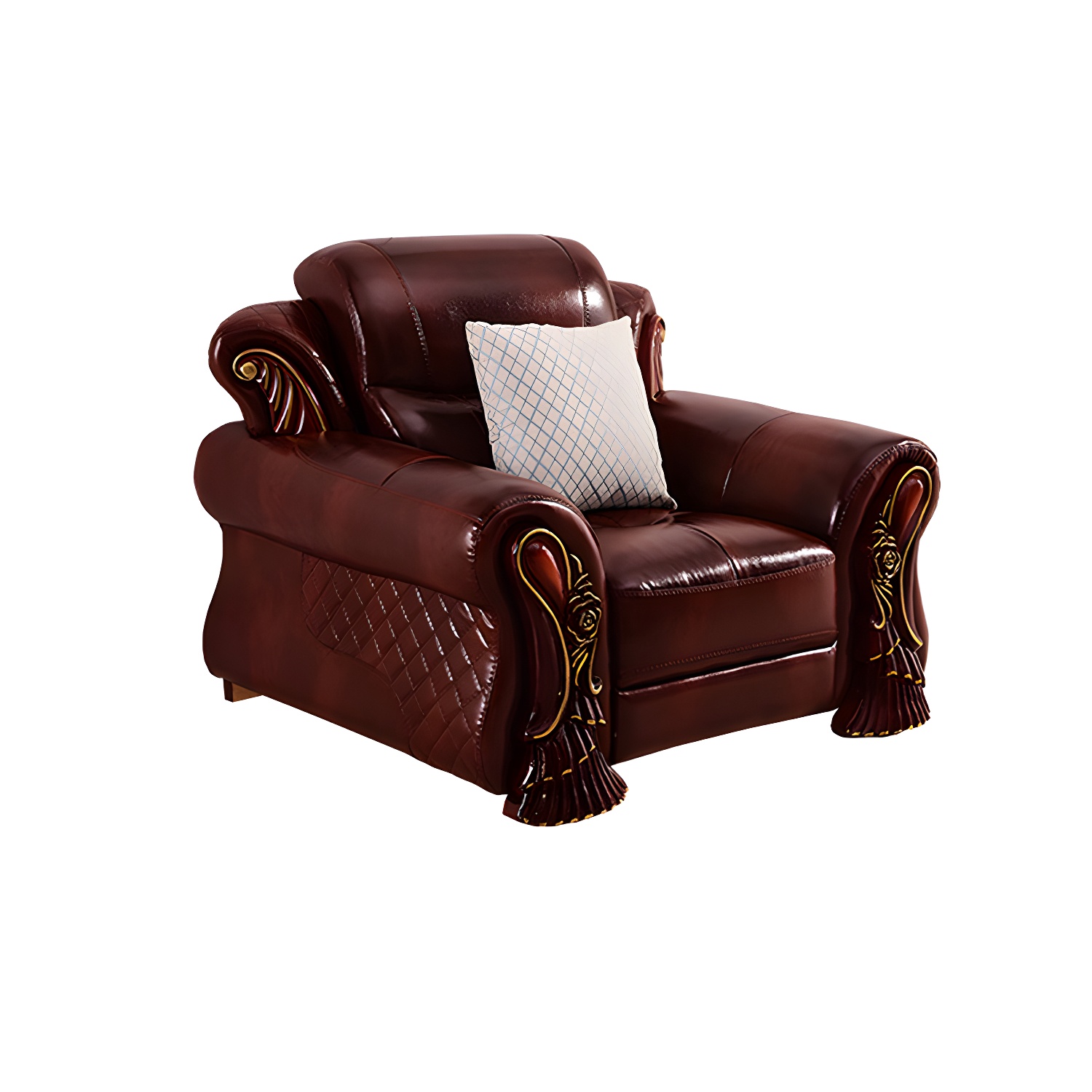 Rolled Arm Leather Sectional | Ormau - image 9