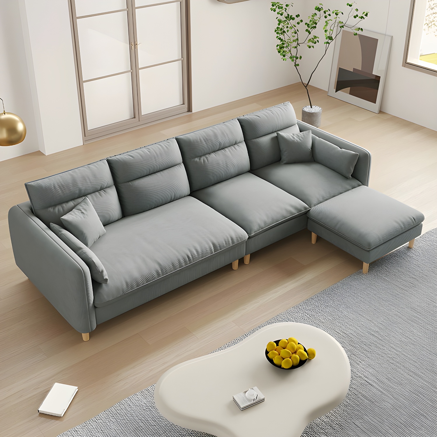 Modern Sectional Sofa Set with Ottoman | Ormau - image 26