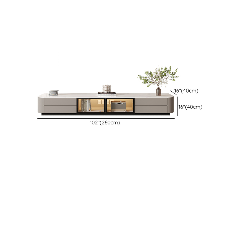 Rectangle TV Stand with Light and Gate Door | Ormau - image 17