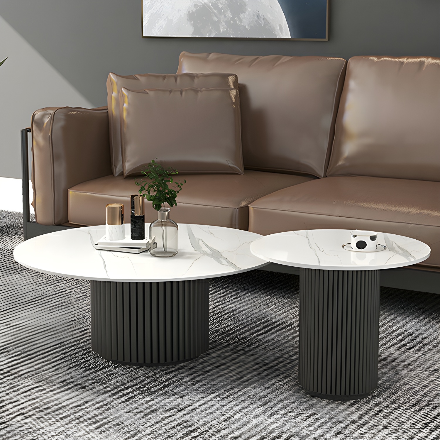 Modern Stone Coffee Table Set | Ormau - image 4