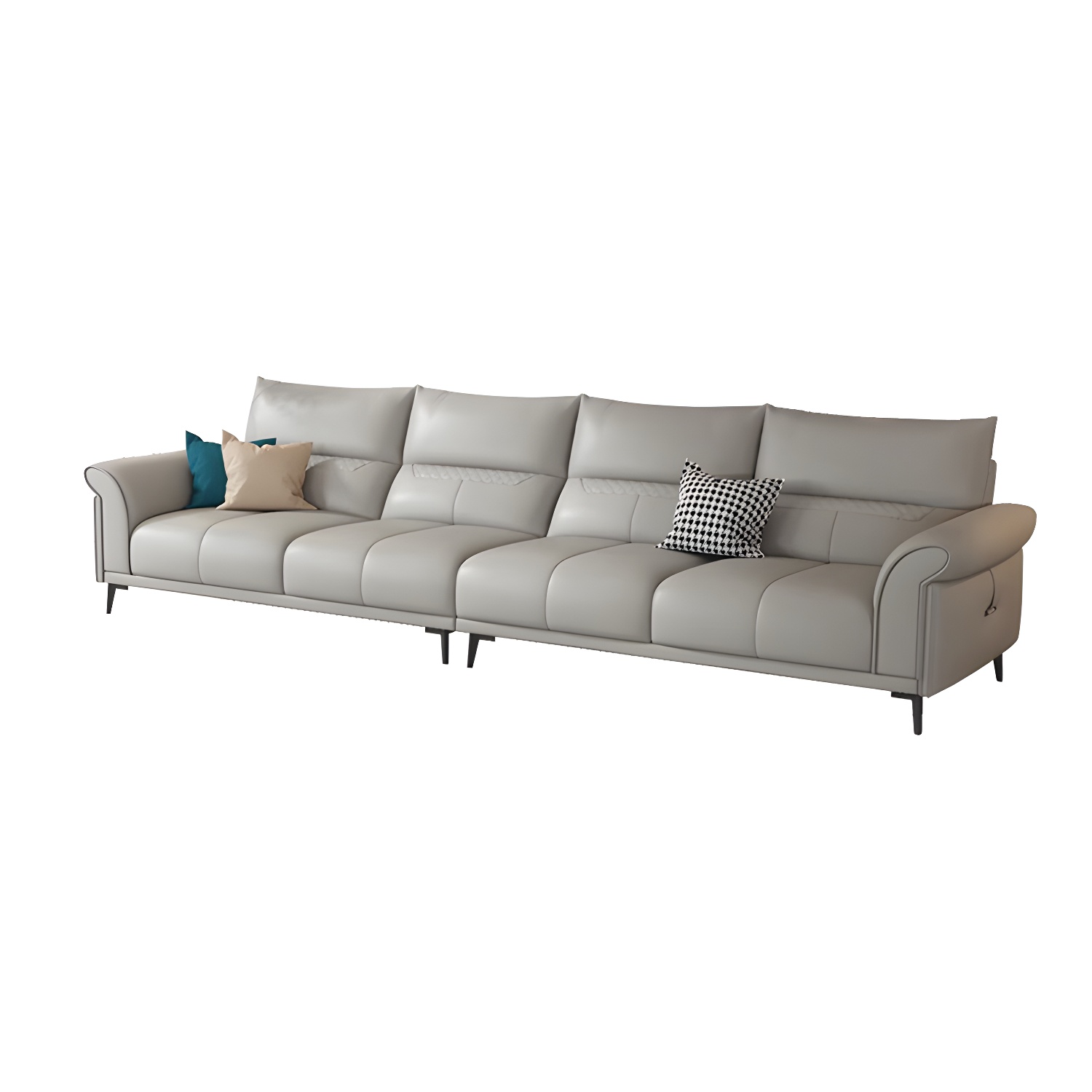 Gray Leather Sectional Sofa | Ormau - image 5