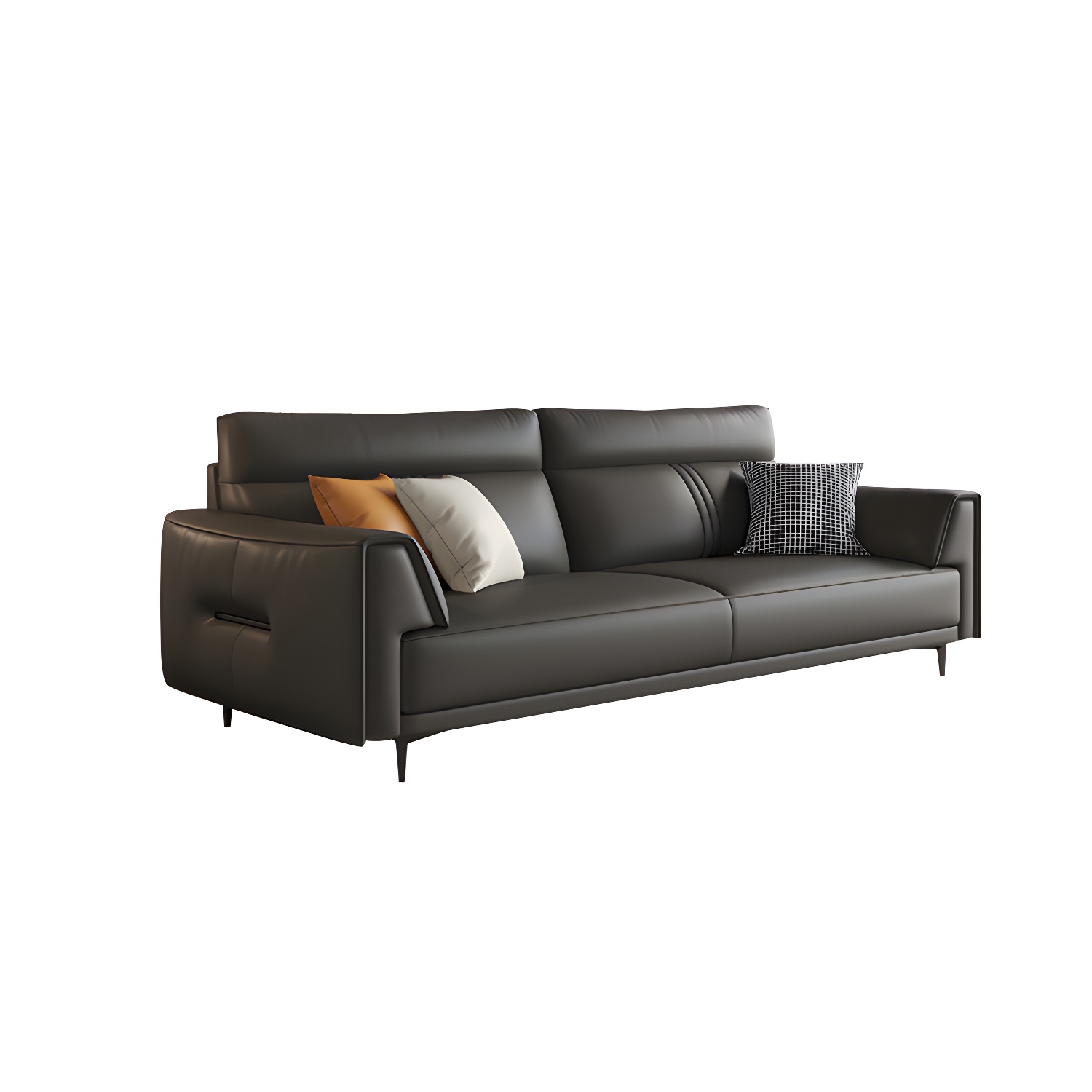 Leather Flared-Arm Sectional Sofa | Ormau - image 28