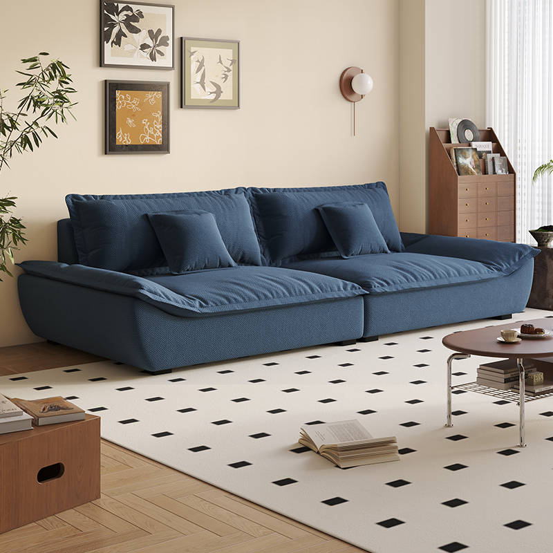 Modish Solid Color Stain Resistant Standard Sofa/Loveseat for 3-seater/4-seater/5 Person with 2 Pillows - image 5
