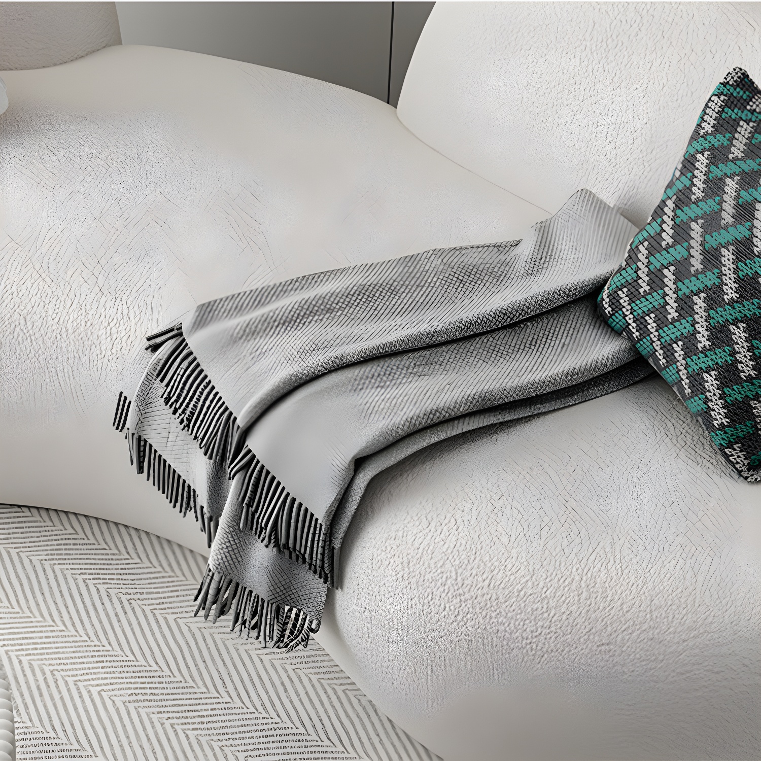 Curved Velvet Sofa | Ormau - image 9