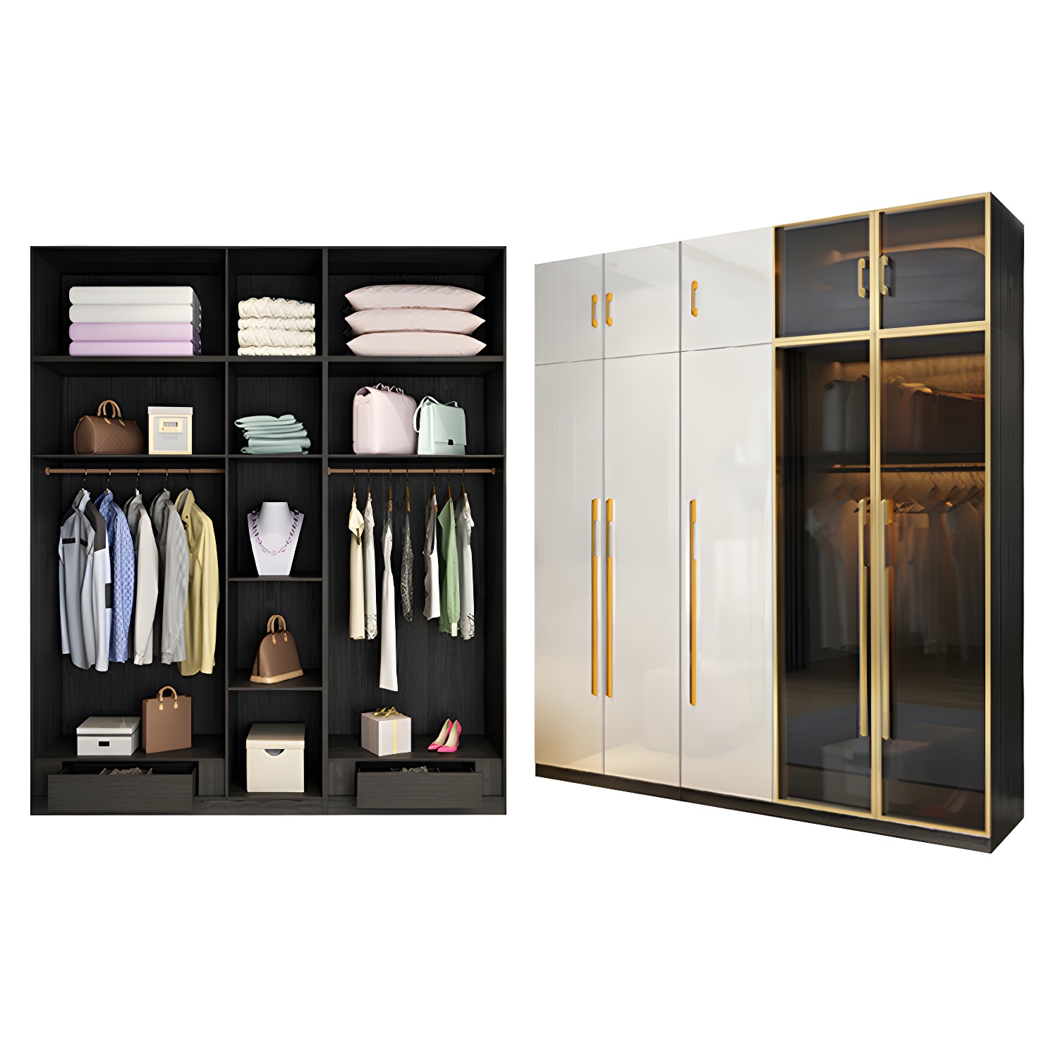 Modern Glass Door Wardrobe | Ormau - image 46