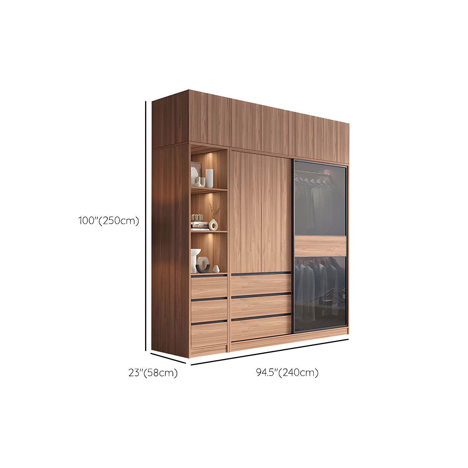 Glass & Wood Wardrobe Cabinet | Ormau - image 30